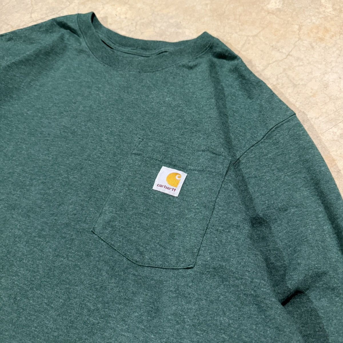 Carhartt Carhartt Pocket Logo Longsleeve Tee Green ERD Grunge Size US XL / EU 56 / 4 - 3 Thumbnail