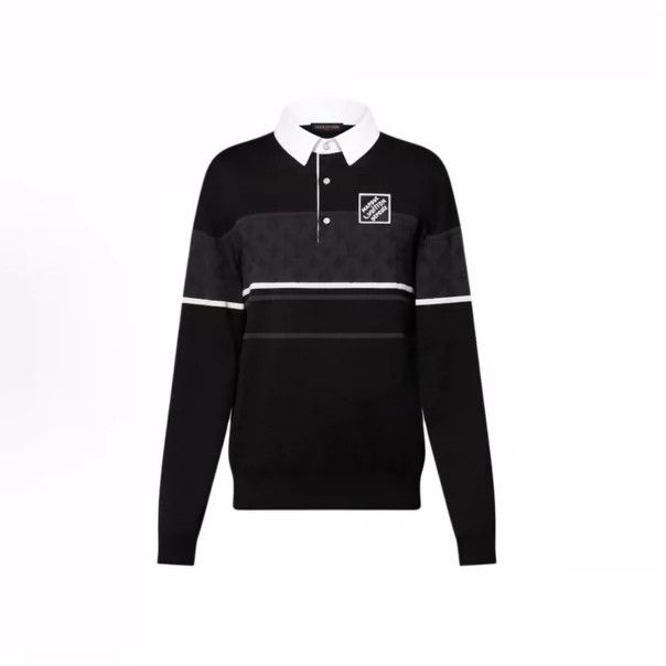 Louis Vuitton Louis Vuitton Color-block presbyopic long-sleeved polo shi Size US XL / EU 56 / 4 - 1 Thumbnail