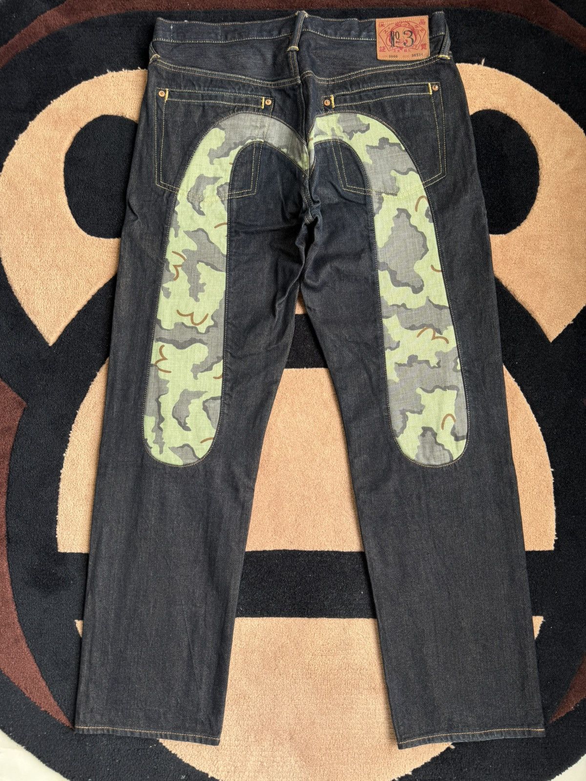 Evisu × Vintage EVISU red daicock style denim jeans！size：32x34 