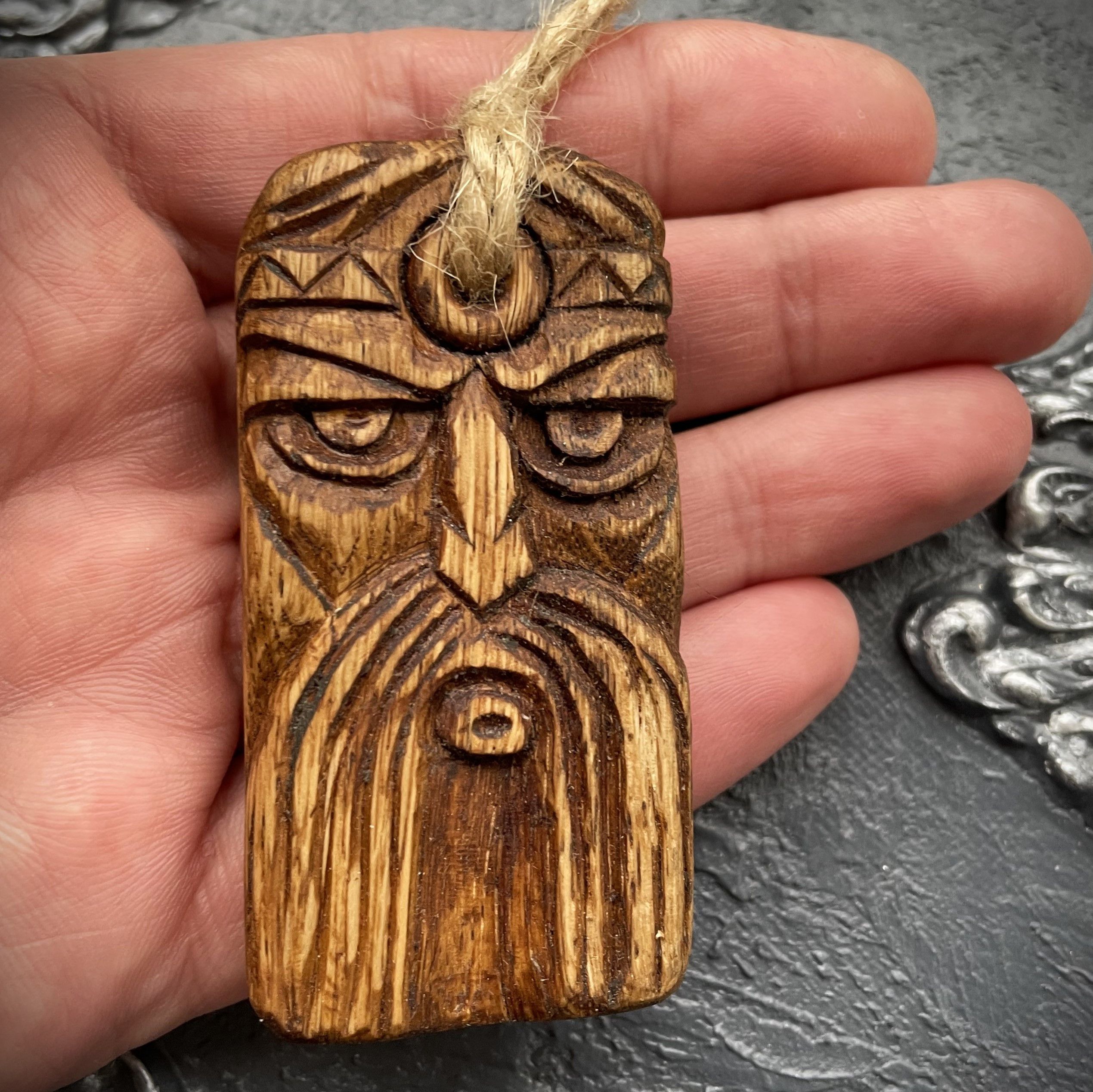 Other Viking Thor Wooden Pendant Hand Carved Norse Necklace Size ONE SIZE - 1 Thumbnail