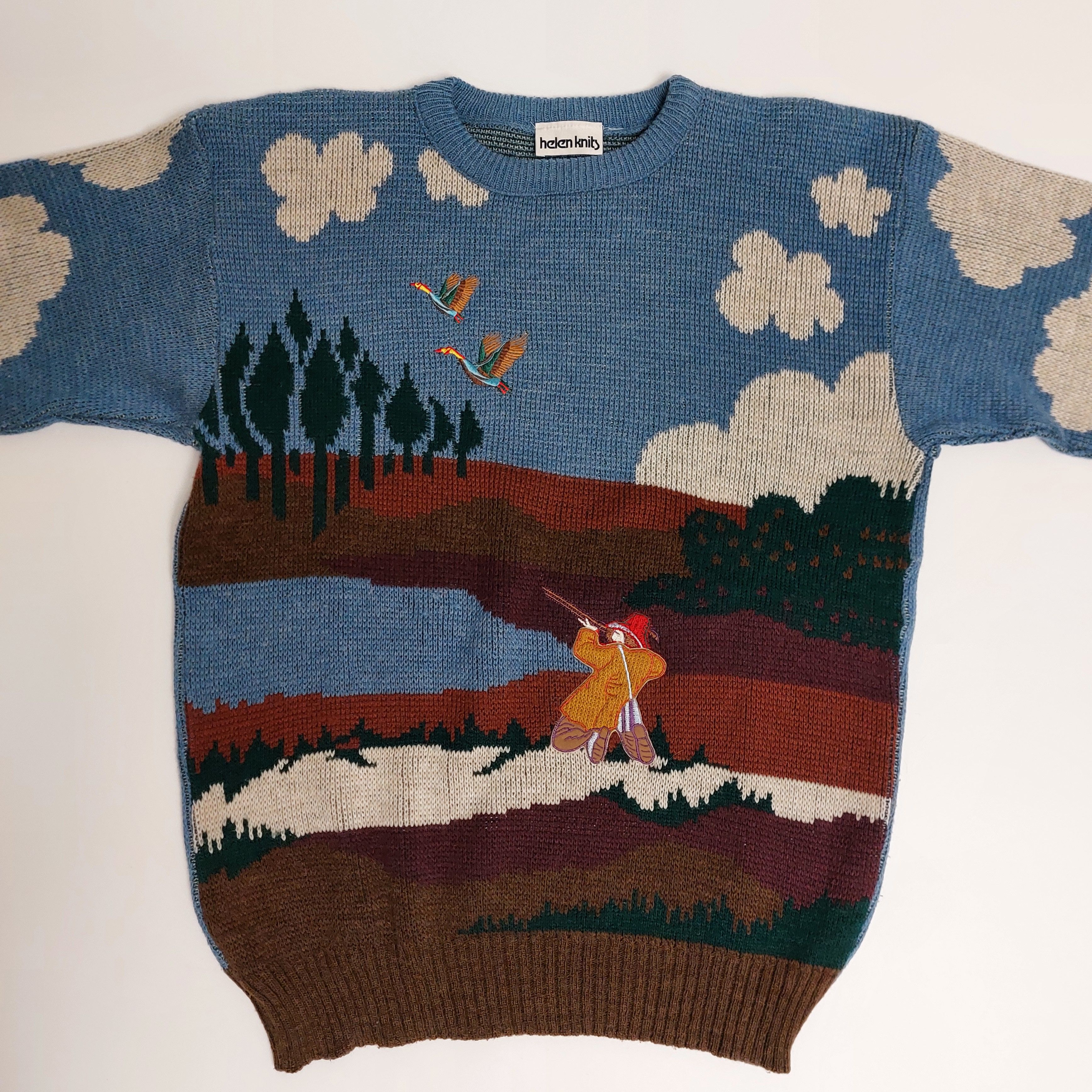 Vintage 1990s Helen Knits pictorial sweater Size L / US 10 / IT 46 - 3 Thumbnail