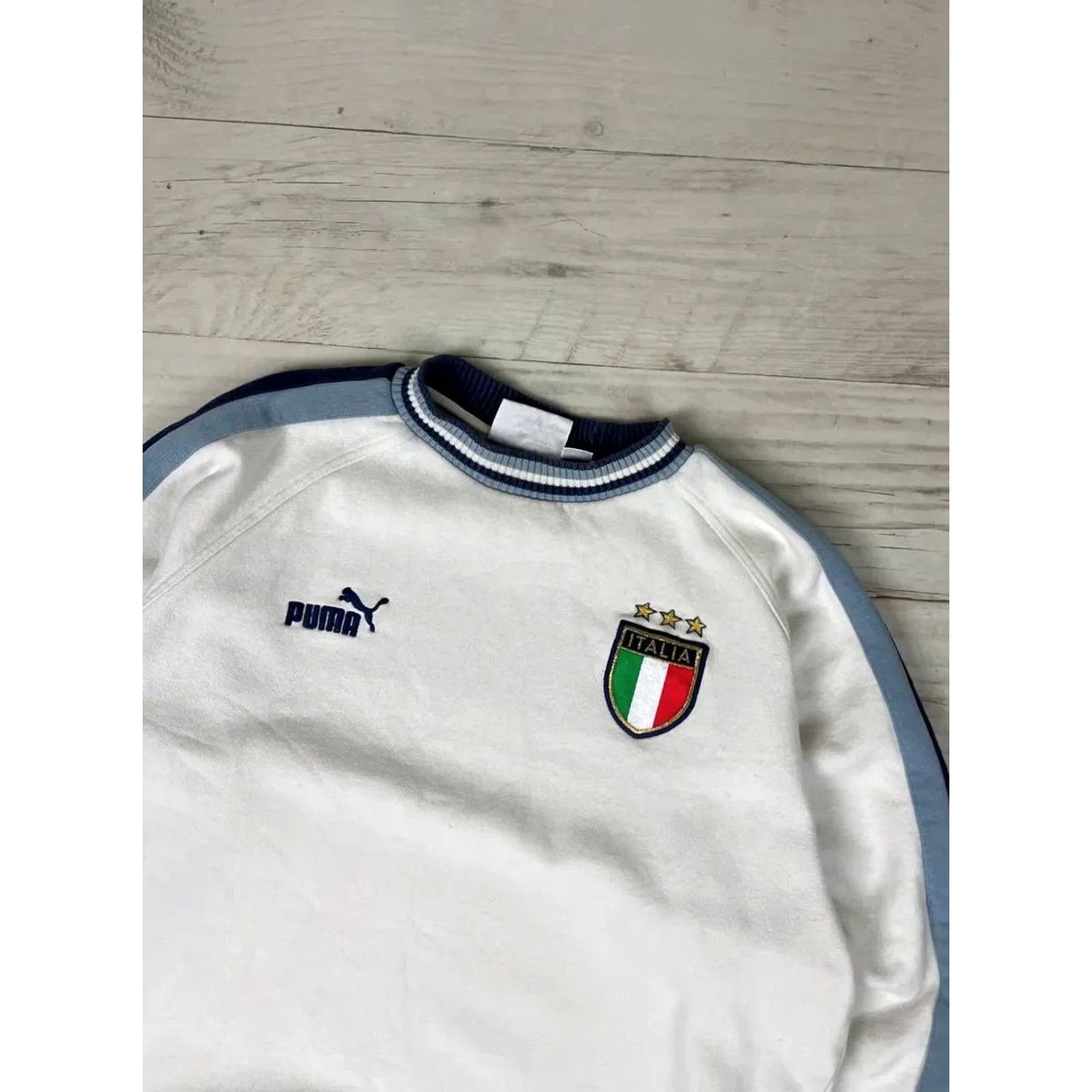 Puma VINTAGE PUMA Italy Sweatshirt Soccer Football Men M White Size US M / EU 48-50 / 2 - 2 Thumbnail