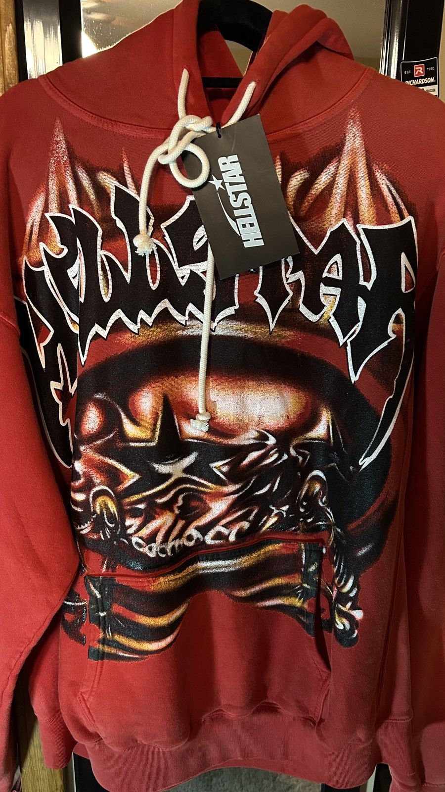 HELLSTAR Hellstar Halloween Skeleton Airbrushed Hoodie 'Red' Size US L / EU 52-54 / 3 - 8 Thumbnail