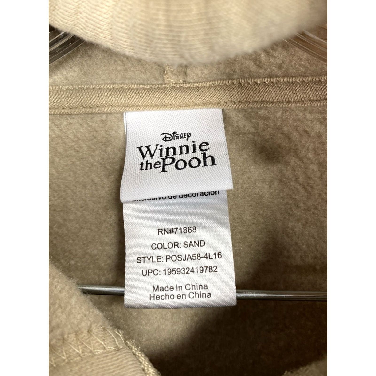 Disney Disney Winnie the Pooh Womens Hoodie Sweatshirt Zip-Up S Embroidered Brown 60% Cotton 40% Polyester Crew Neck Hooded Full Zip Womens Size S Size S / US 4 / IT 40 - 5 Thumbnail