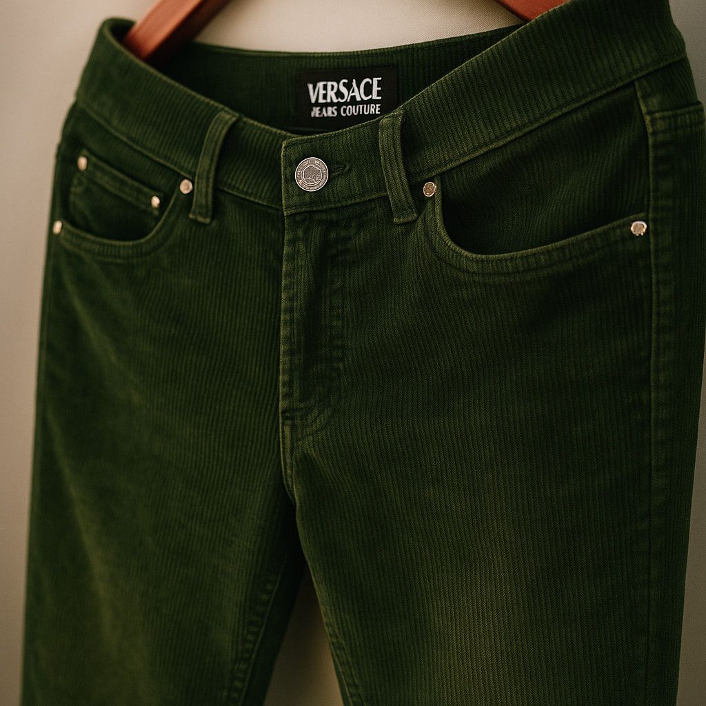 Versace Jeans Couture Vintage Versace Jeans Couture green corduroy Italian Made Size US 32 / EU 48 - 2 Thumbnail