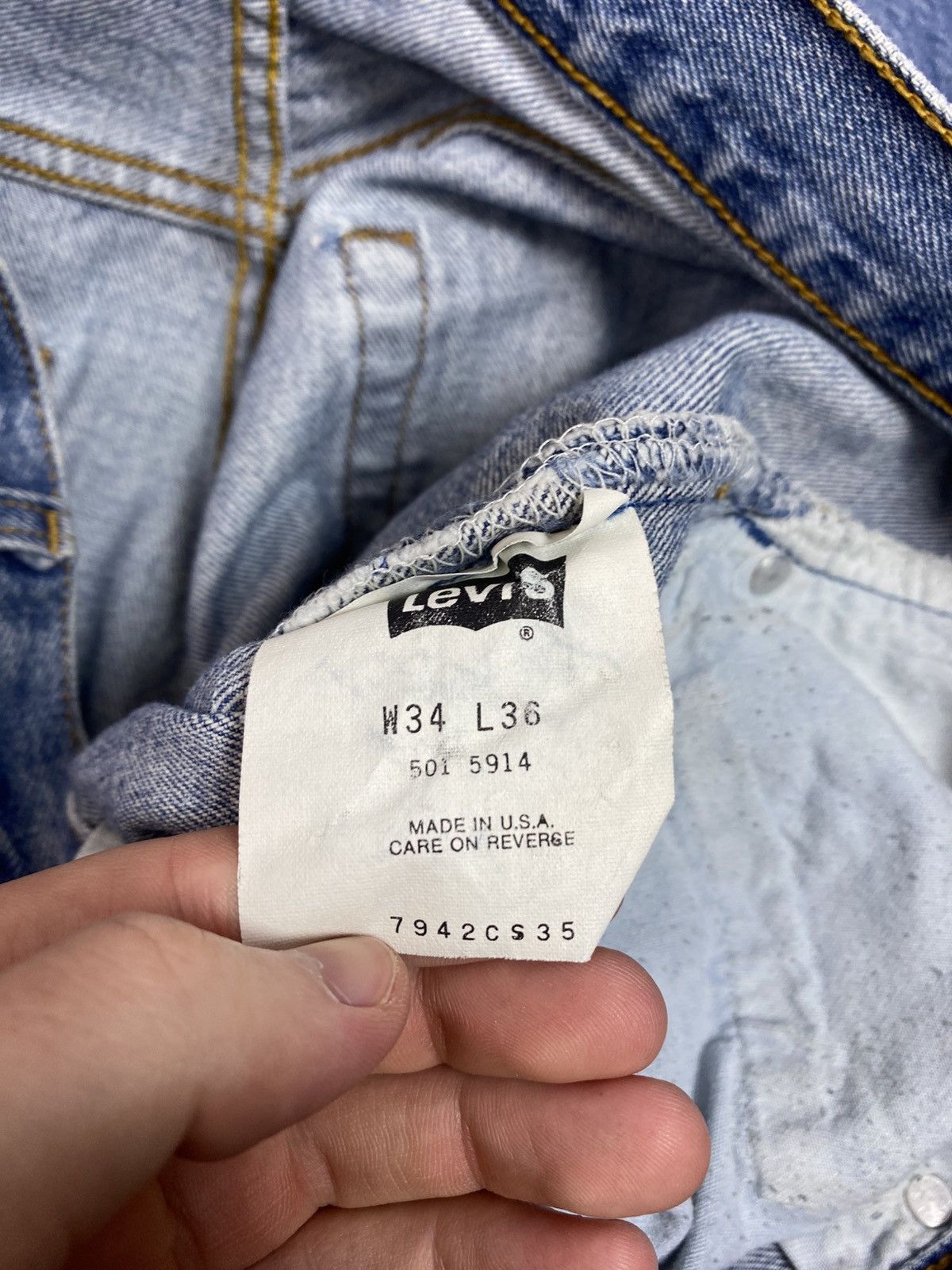 Levi's Vintage 90s Levi’s 501 jeans denim Size US 34 / EU 50 - 9 Thumbnail