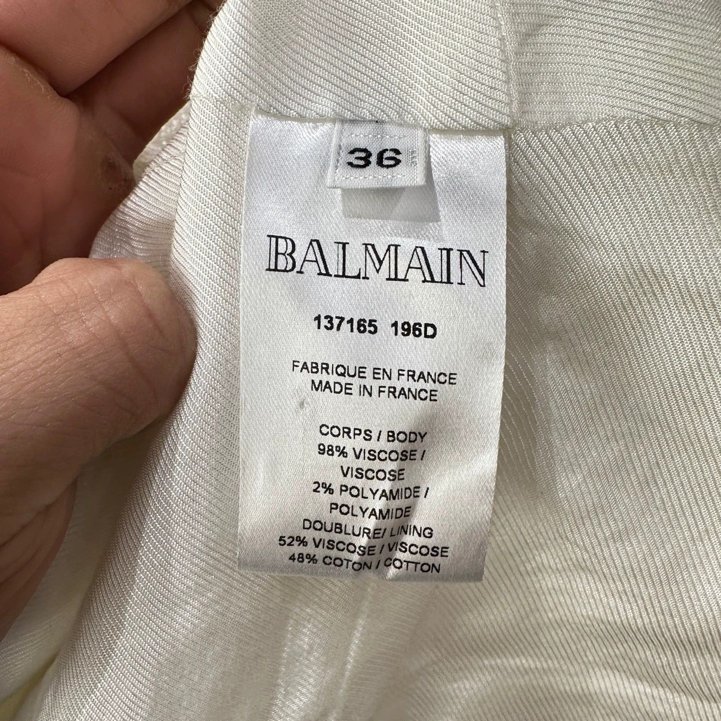 Balmain Balmain mar121 gold buckle cream white jacket 36 Size XS / US 0-2 / IT 36-38 - 4 Thumbnail