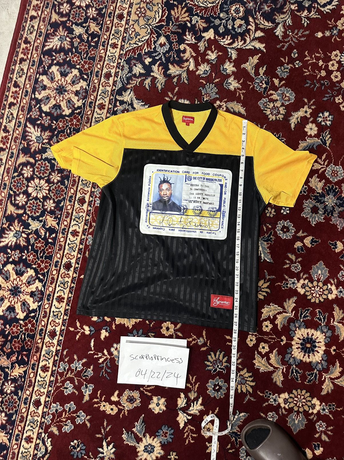 image of Supreme Ol Dirty Bastard Football Jersey in Black, Men's (Size Large)