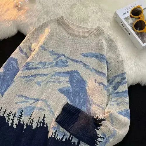 Designer × Japanese Brand Snow Mountain Round Neck Casual Knit Sweater Size US M / EU 48-50 / 2 - 3 Thumbnail