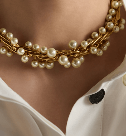 Dior o1w1db10126 N3086W Size : OS / Torsa Choker in Gold/White Size ONE SIZE - 4 Thumbnail