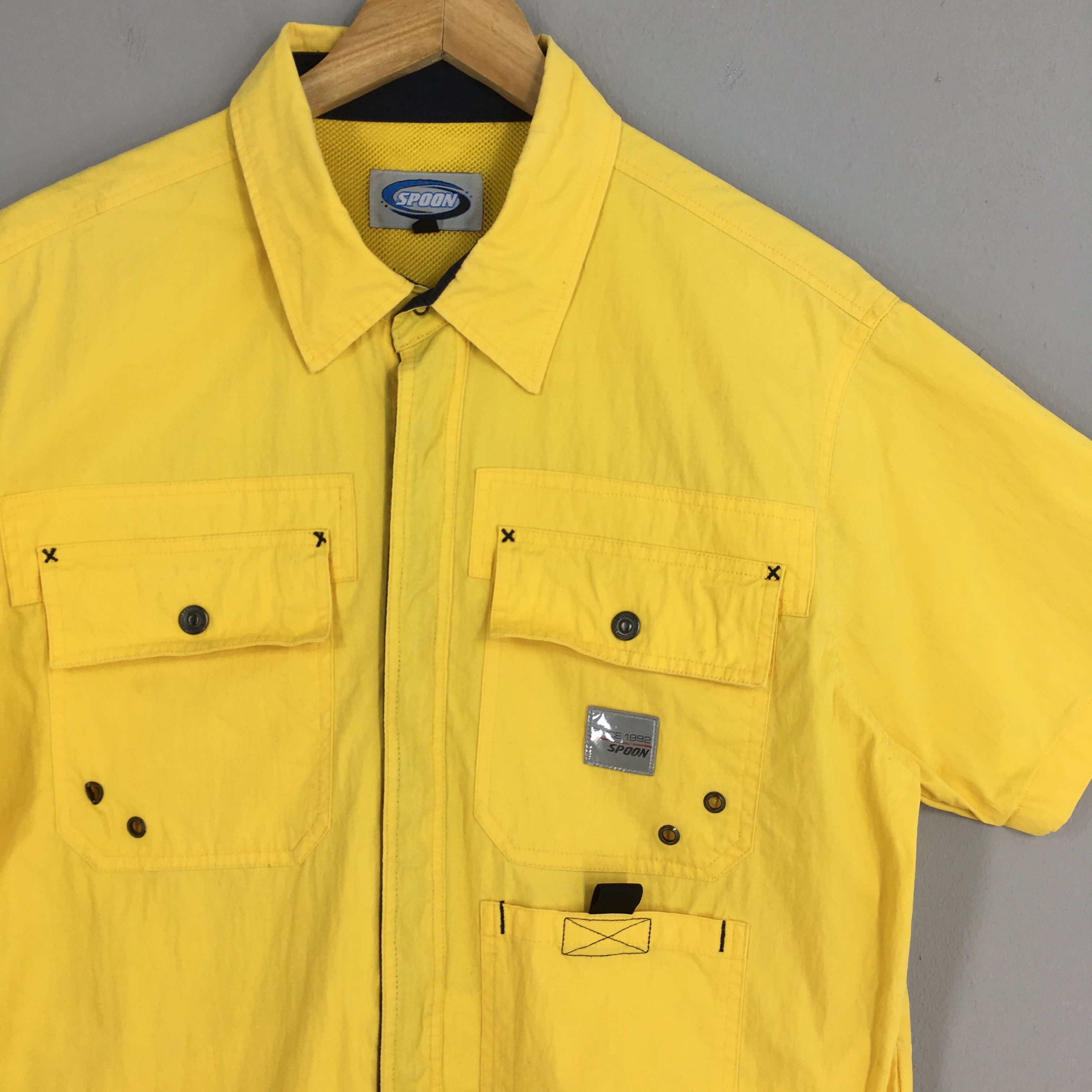 Honda × Spoon Vintage Spoon Honda Racing Team Yellow Shirt Medium Size US M / EU 48-50 / 2 - 2 Thumbnail