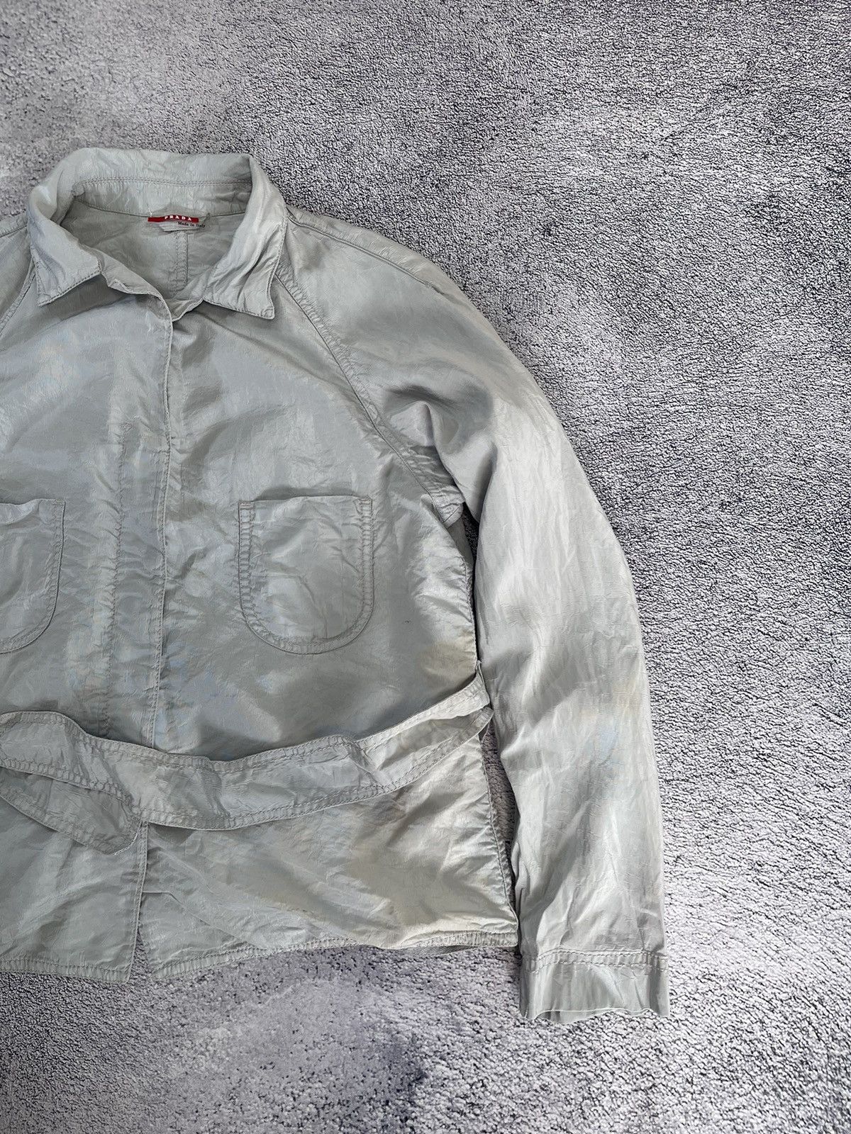 Prada Prada Women Light Jacket Silk Gray Made In Italy Size L / US 10 / IT 46 - 4 Thumbnail