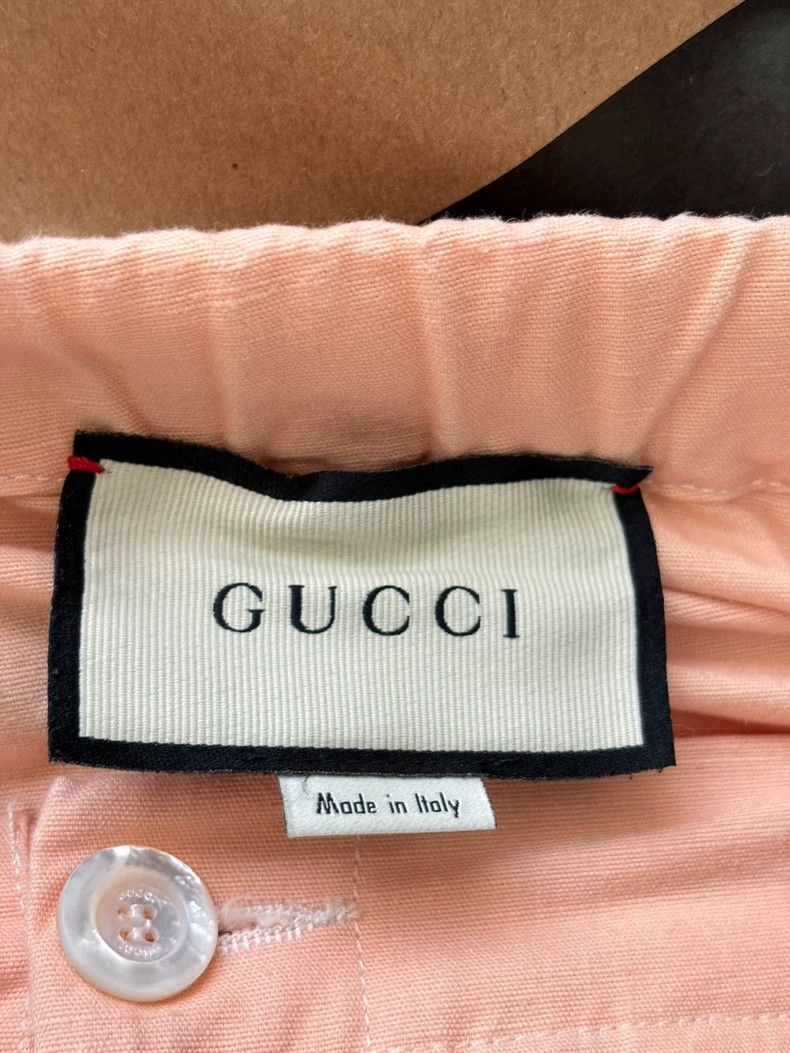 Gucci GucciPink stitching beige bamboo knot yarn all-cotton short Size 25" / US 0 / IT 36 - 7 Thumbnail