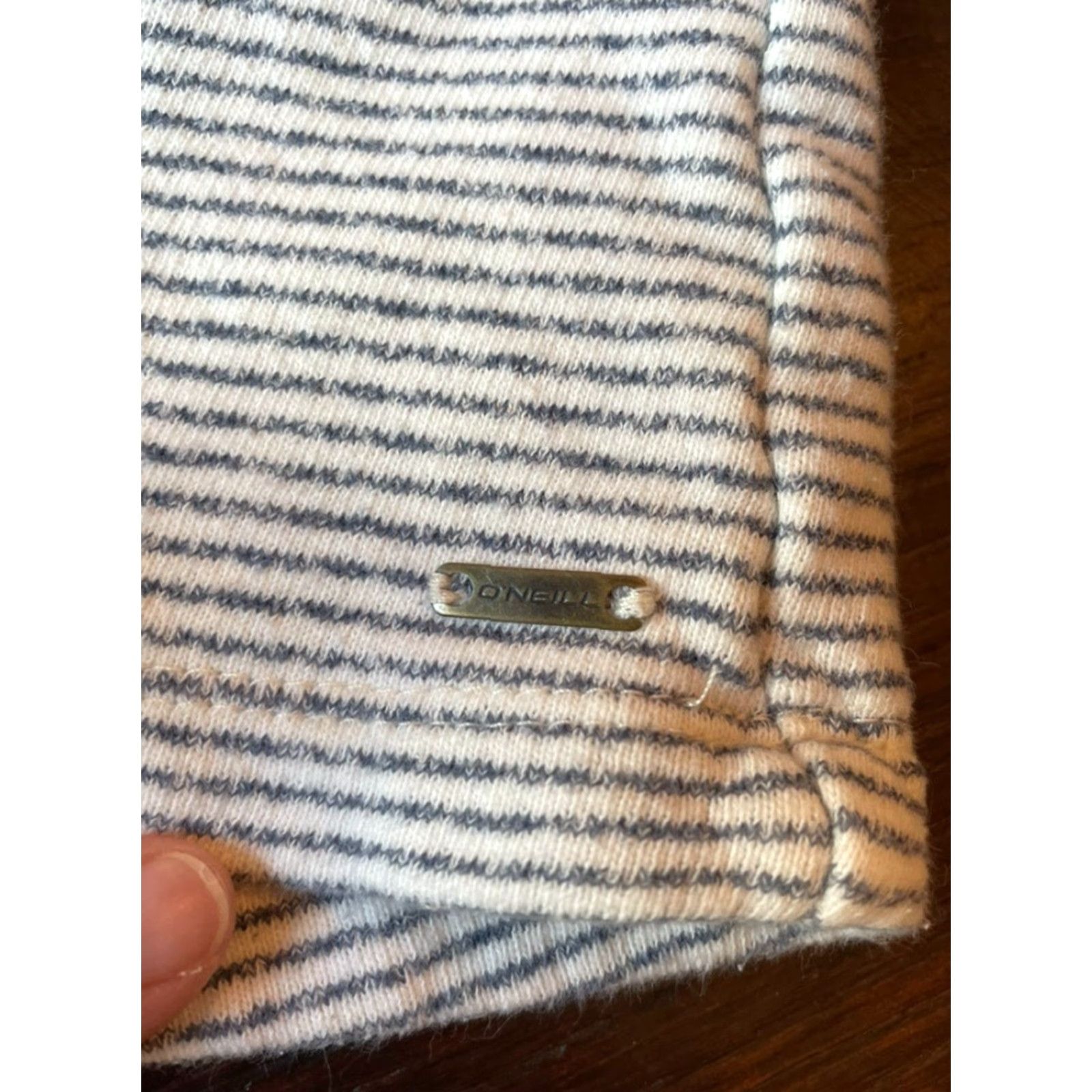 O'Neill O'Neill Striped Crop Hoodie Women Small Gray 100% Cotton Pullover Casual Size S / US 4 / IT 40 - 4 Thumbnail