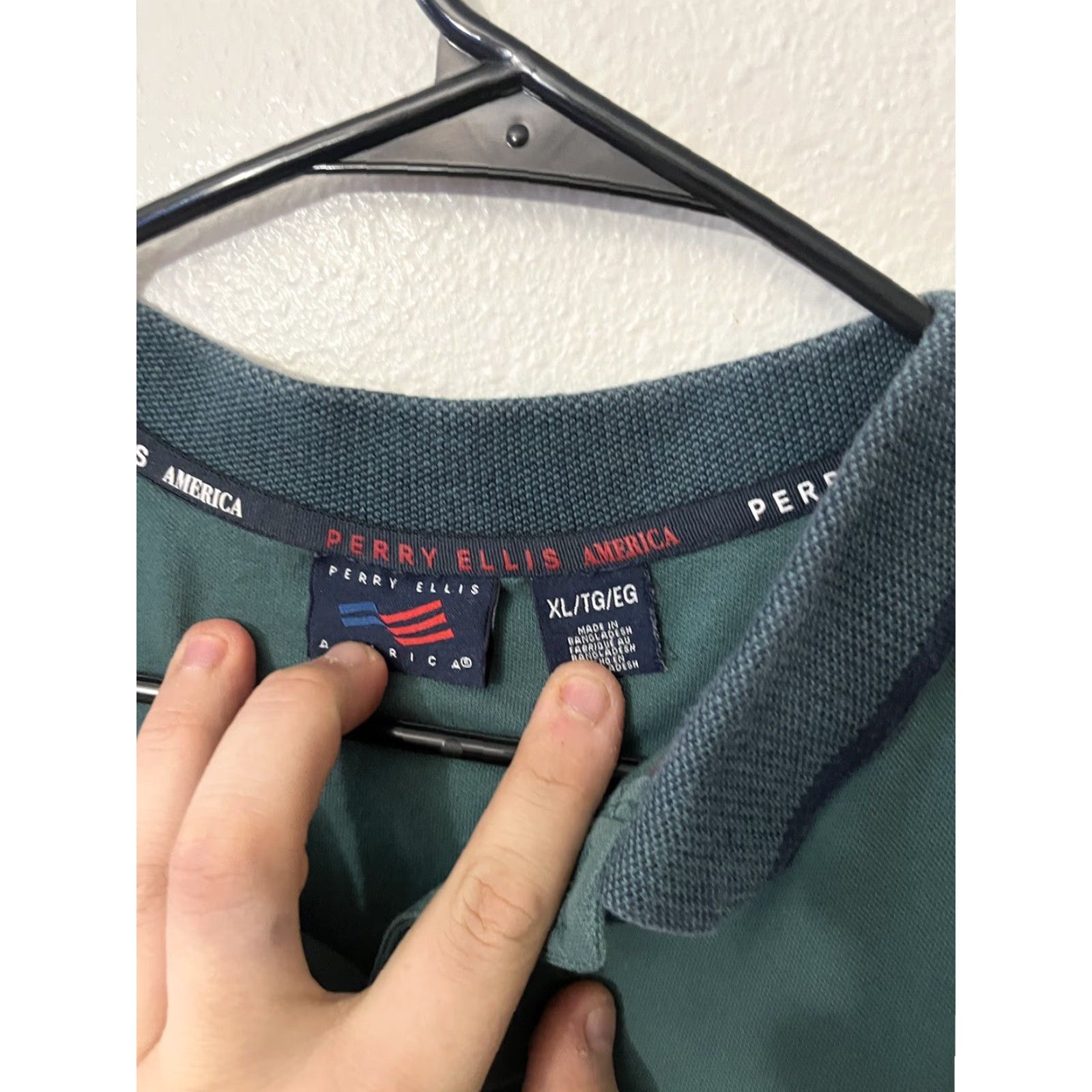 Perry Ellis Perry Ellis Men's Polo Shirt, Green, XL, Short Sleeve, Casual, Golf, Classic Size US XL / EU 56 / 4 - 3 Thumbnail