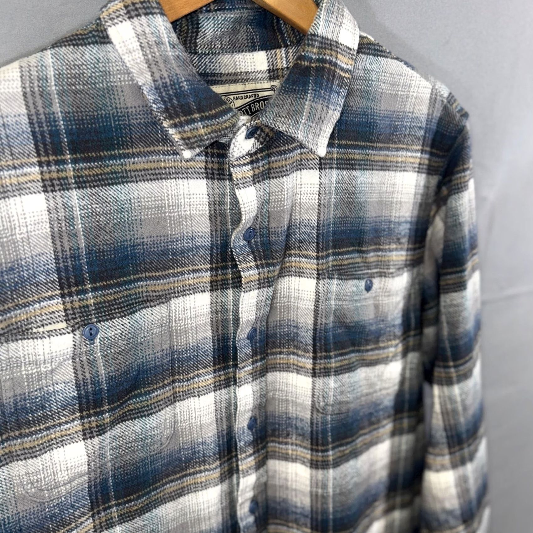 Schott Schott Bros Shirt Mens Large Blue Plaid Flannel Button Down Long Sleeve 6H2135 Size US L / EU 52-54 / 3 - 3 Thumbnail