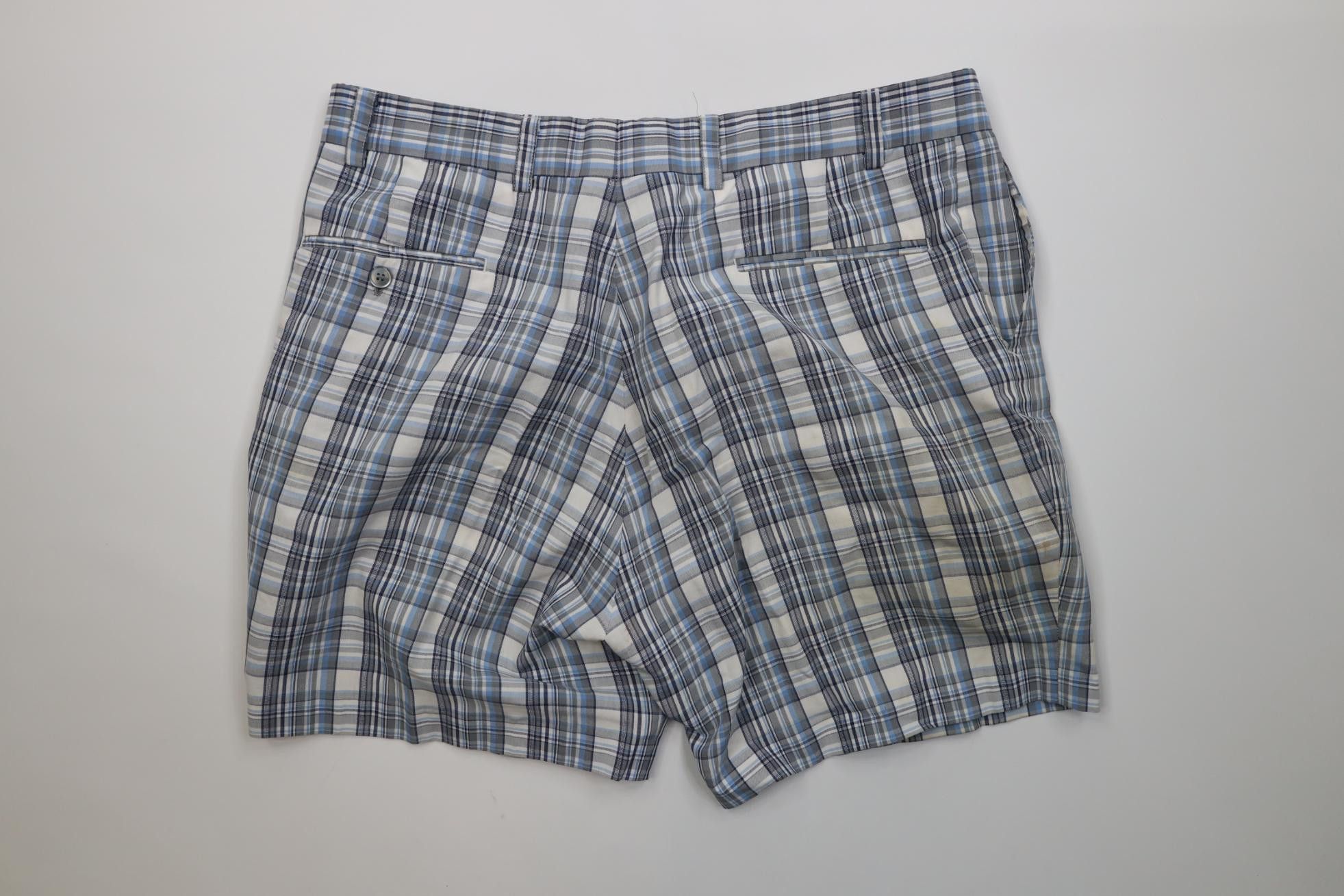 Vintage Vintage 70s Streetwear Above Knee Madras Plaid Chino Shorts Size US 36 / EU 52 - 12 Thumbnail