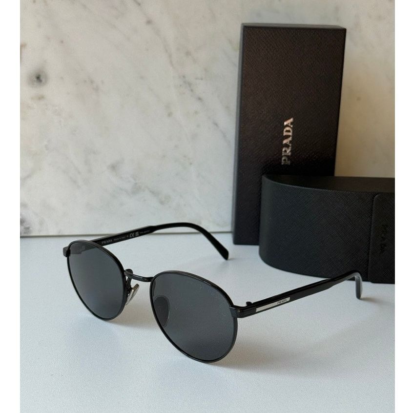 Prada NEW Prada PR B51S Polarized Metal Sunglasses in Black Size ONE SIZE - 1 Thumbnail