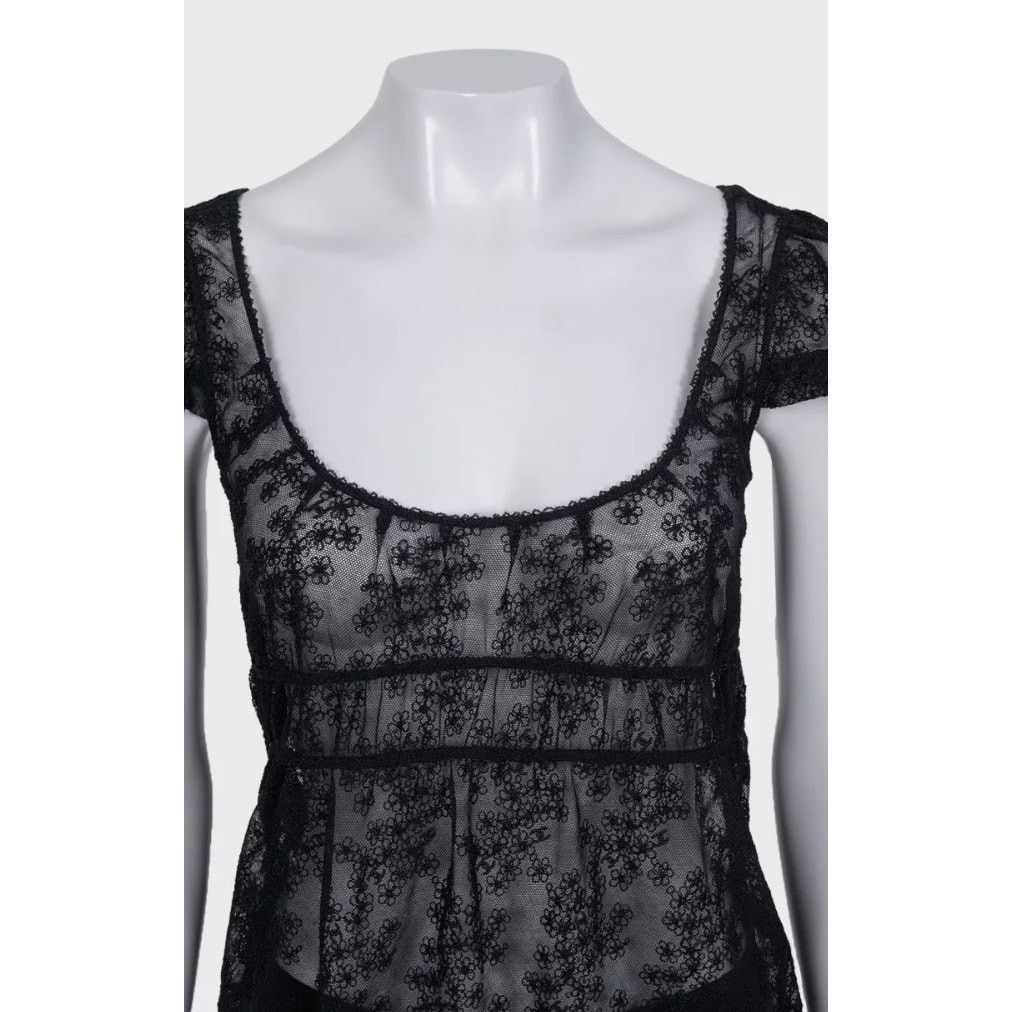 Chanel Chanel Elegant Black Lace Top with Bow - Size S / FR36 Size S / US 4 / IT 40 - 4 Thumbnail
