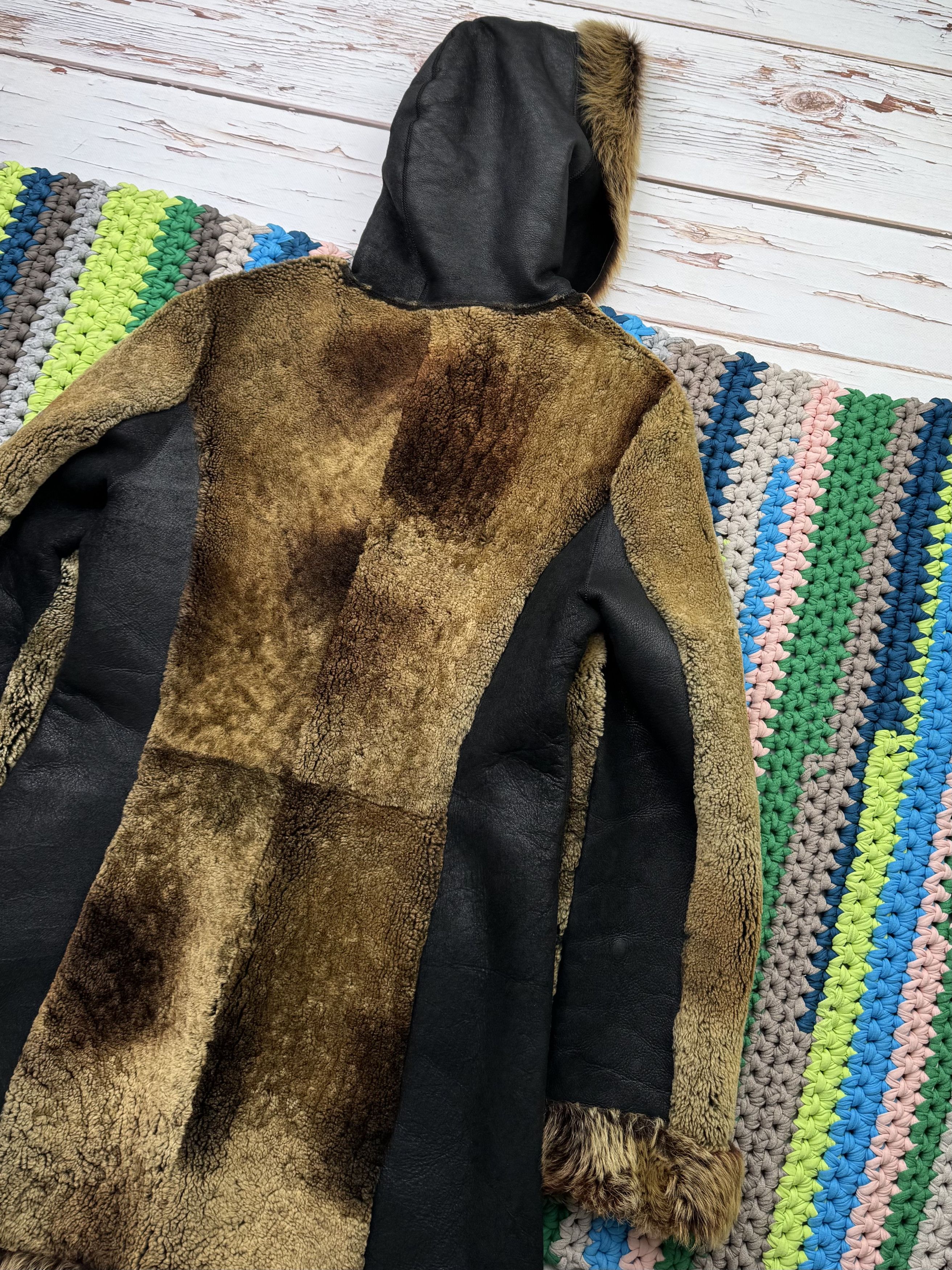Japanese Brand Vintage Real Sheepskin Hooded Coat (ET1) Size L / US 10 / IT 46 - 11 Thumbnail