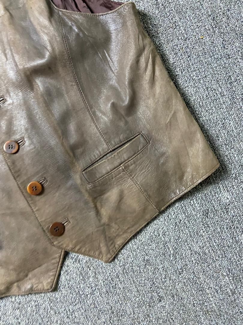 Japanese Brand Vera Pelle Lavorazione Leather Vest (193) Size US XS / EU 42 / 0 - 6 Thumbnail
