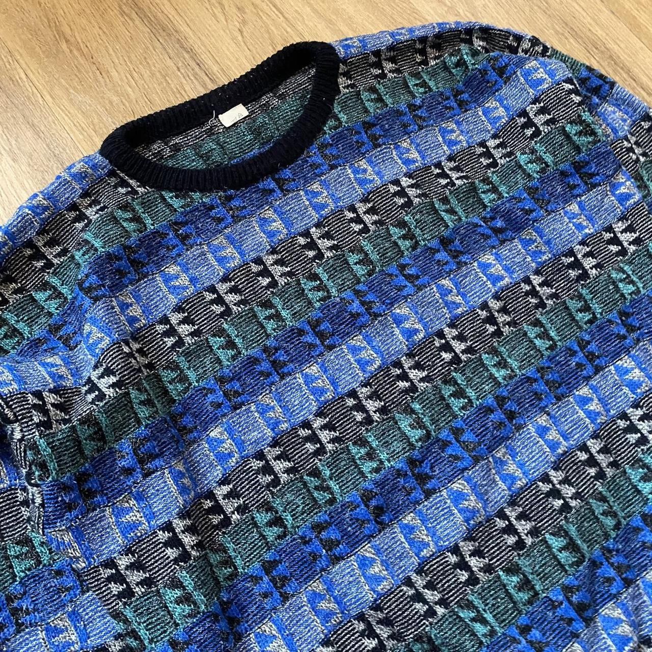 Other Wool Blue and Black vintage 80s streetwear sweater Size US M / EU 48-50 / 2 - 2 Thumbnail
