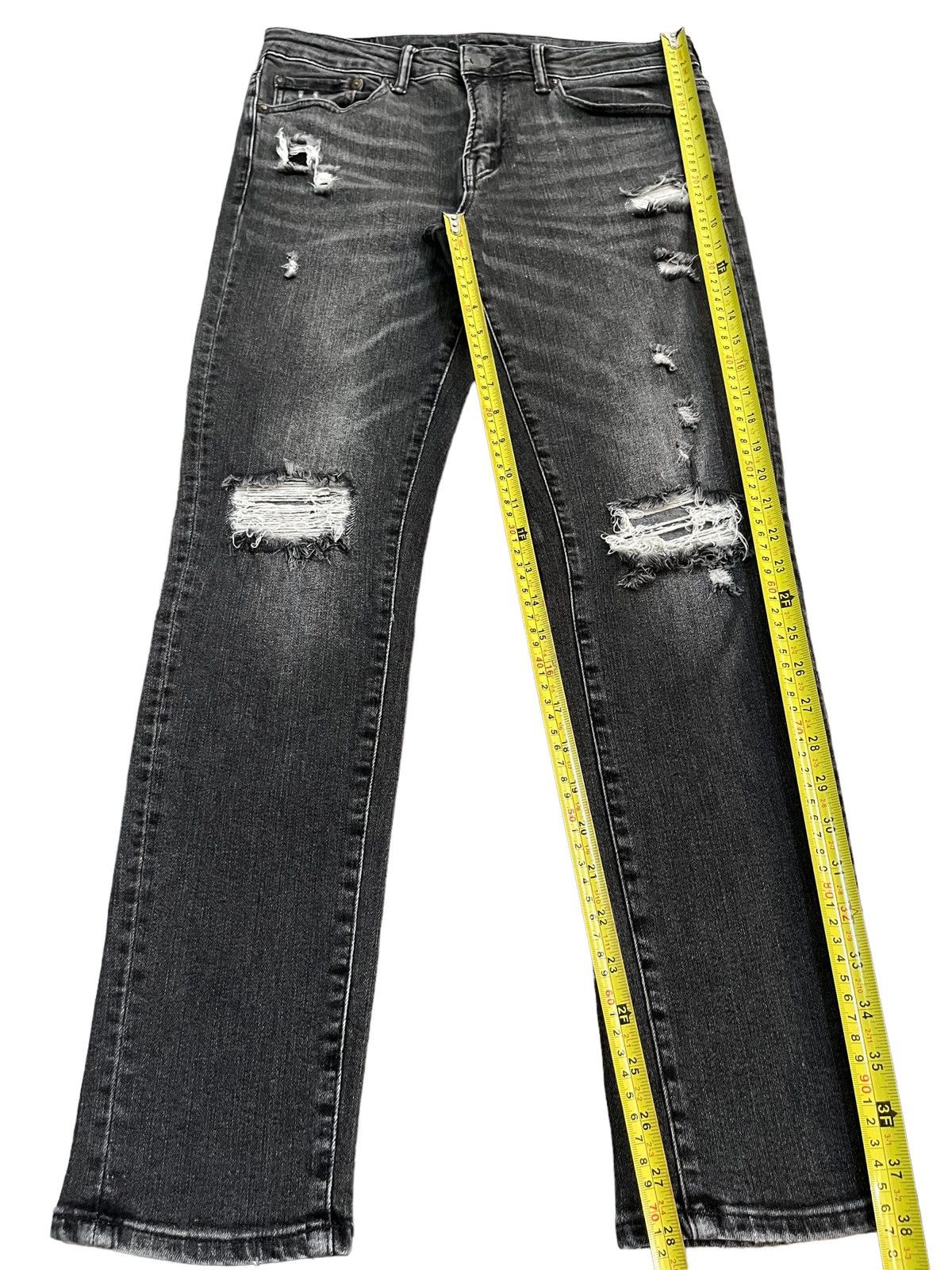 14th Addiction Vintage Japanese Brand Trash Deep Dark Black Distressed Jean Size US 32 / EU 48 - 14 Thumbnail