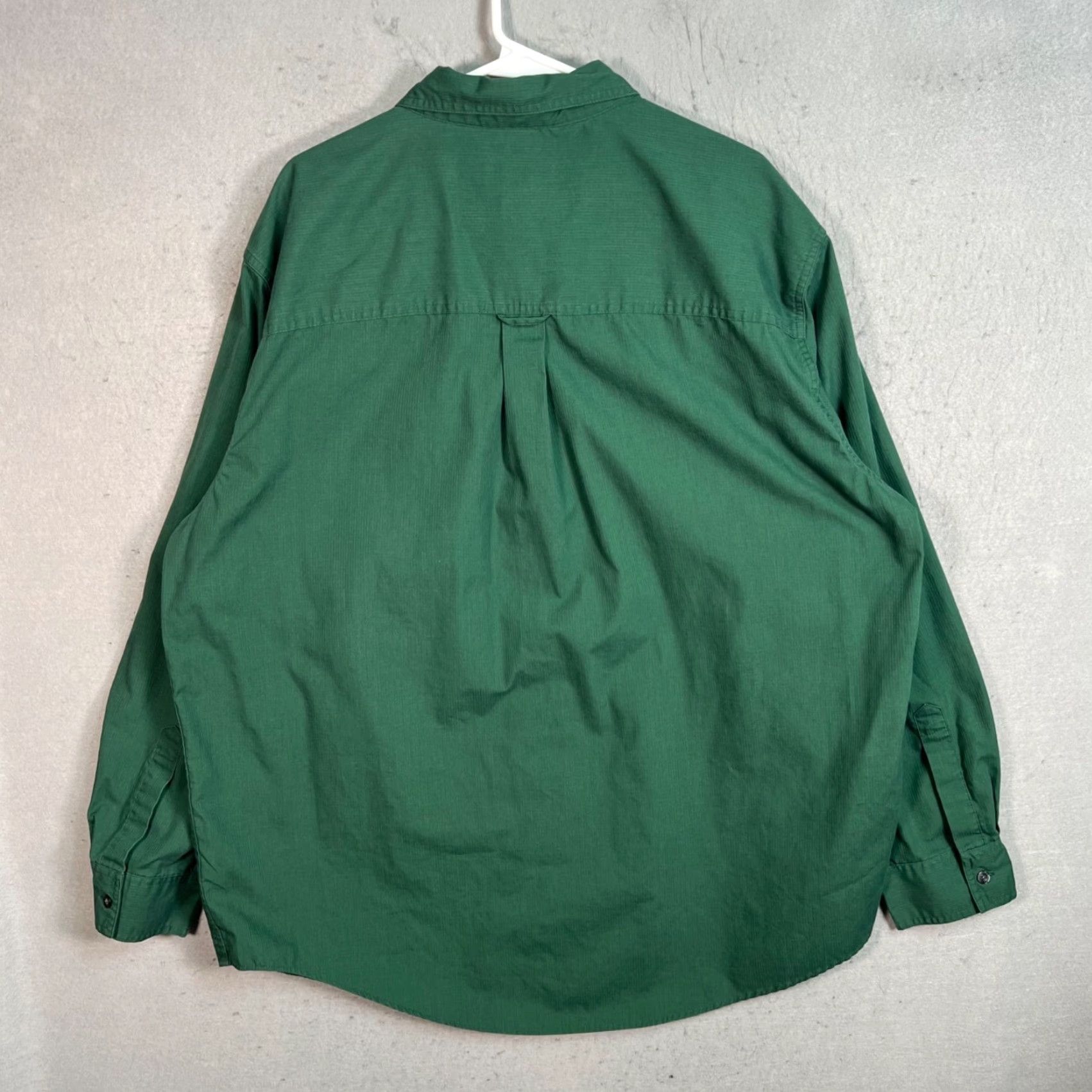 Chaps Chaps Shirt Mens XL Easy Care Long Sleeve Green Button-Up Collared Cotton Polyester Size US XL / EU 56 / 4 - 2 Thumbnail