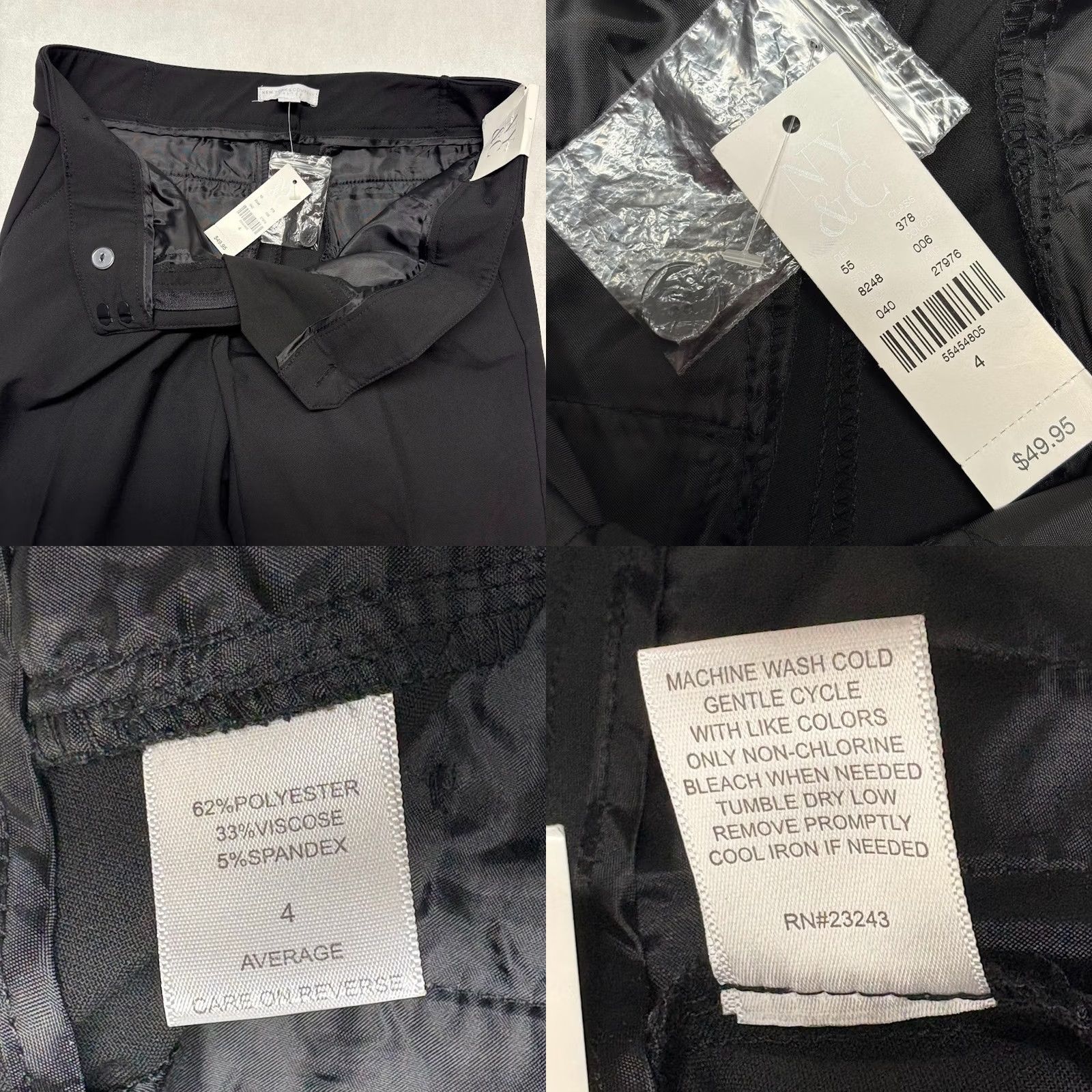 Vintage New York & Company Black Mid Rise Crop Dress Pants City Stretch Luxe Size 4 Size 27" / US 4 / IT 40 - 8 Thumbnail