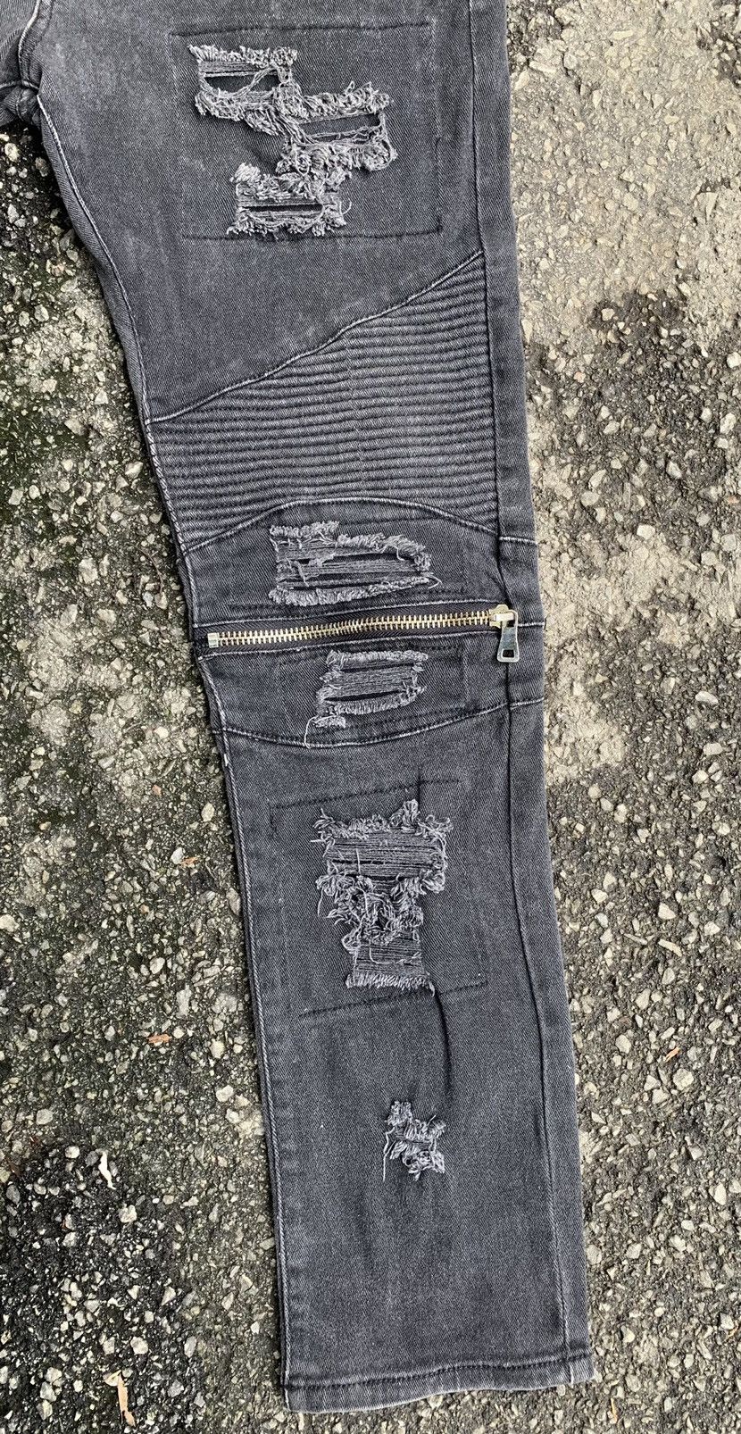 Other Distressed 8IGHTH/DSTRKT Multizipper Biker Streching Denim Size US 37 - 11 Thumbnail