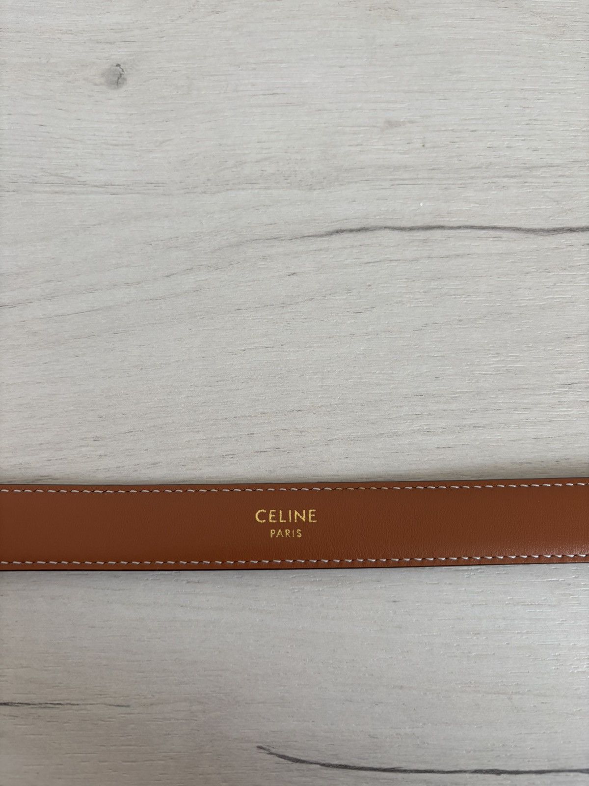 Celine Celine Paris Triomphe Gray/Brown Monogram Belt Made in Italy Size ONE SIZE - 13 Thumbnail
