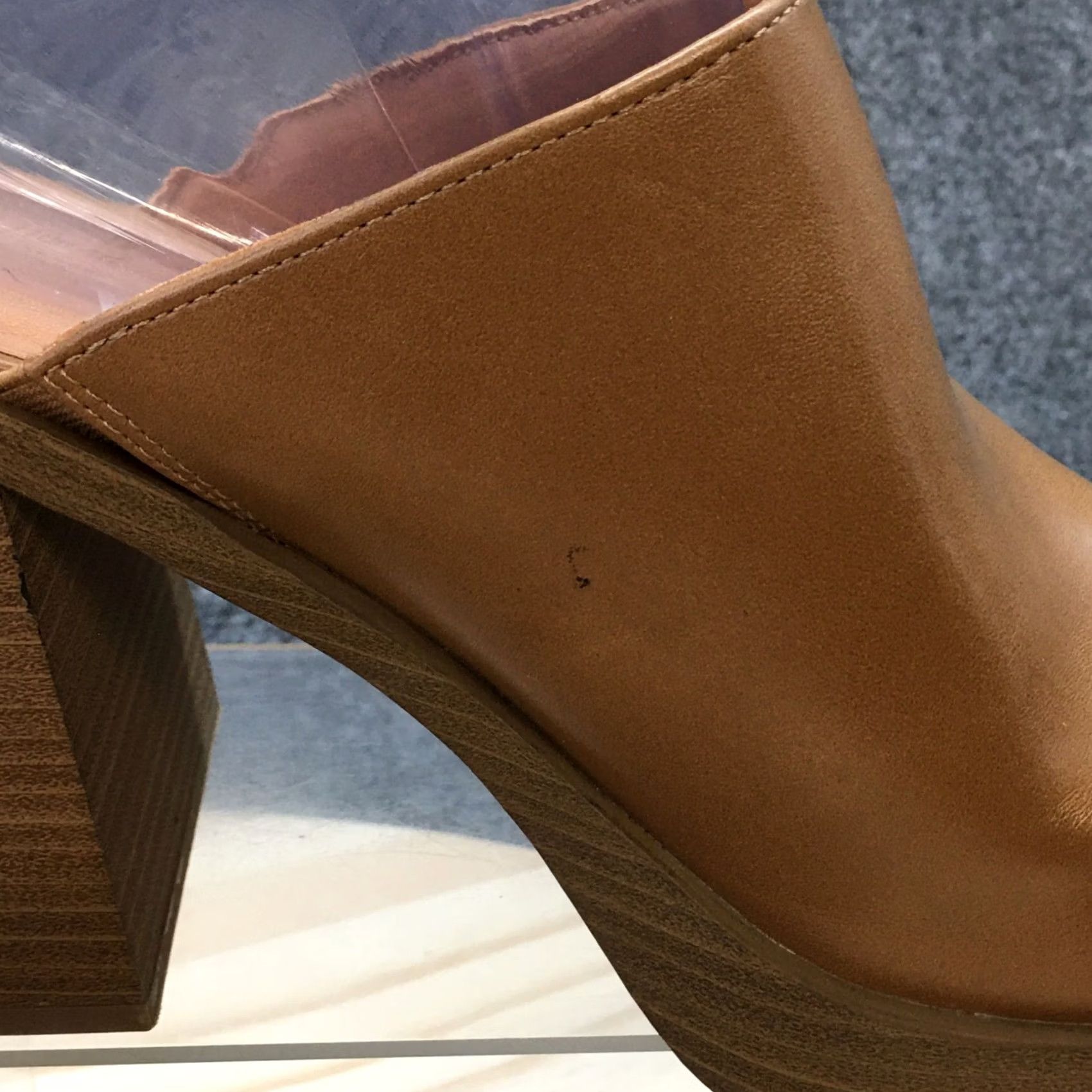 Vintage Universal Thread Tess Womens Mule Brown Faux Leather Slip On Heel 4in 11 USA Size US 11 / IT 41 - 2 Thumbnail