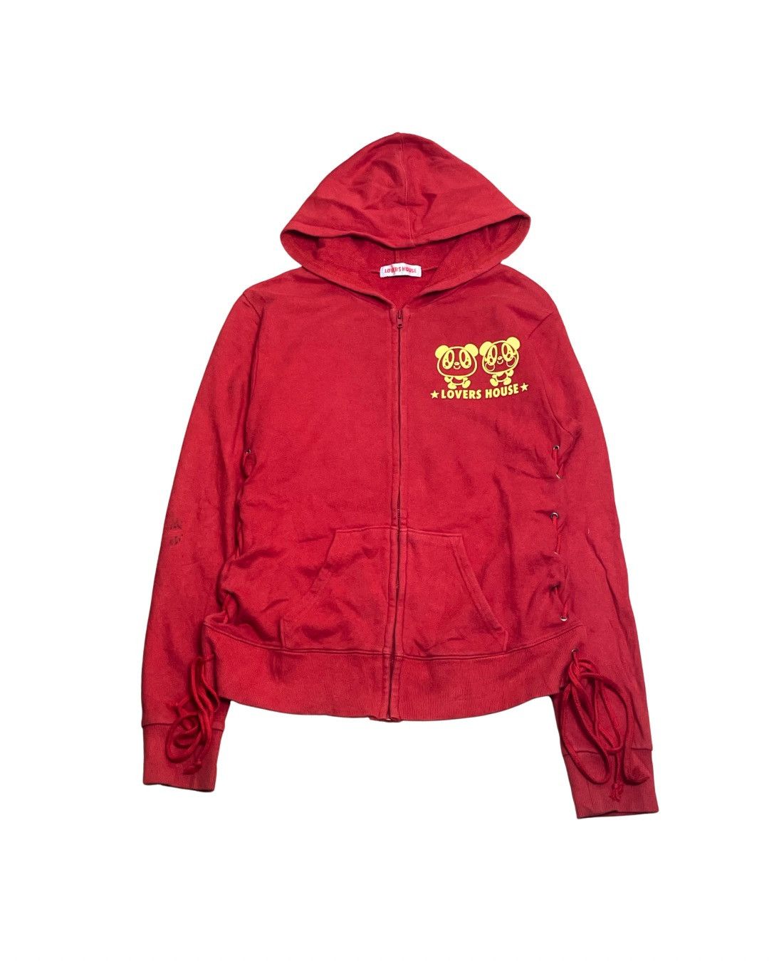 Japanese Brand Lovers House Japan Side-Lace Panda Graphic Hoodie Y2K Size S / US 4 / IT 40 - 2 Thumbnail