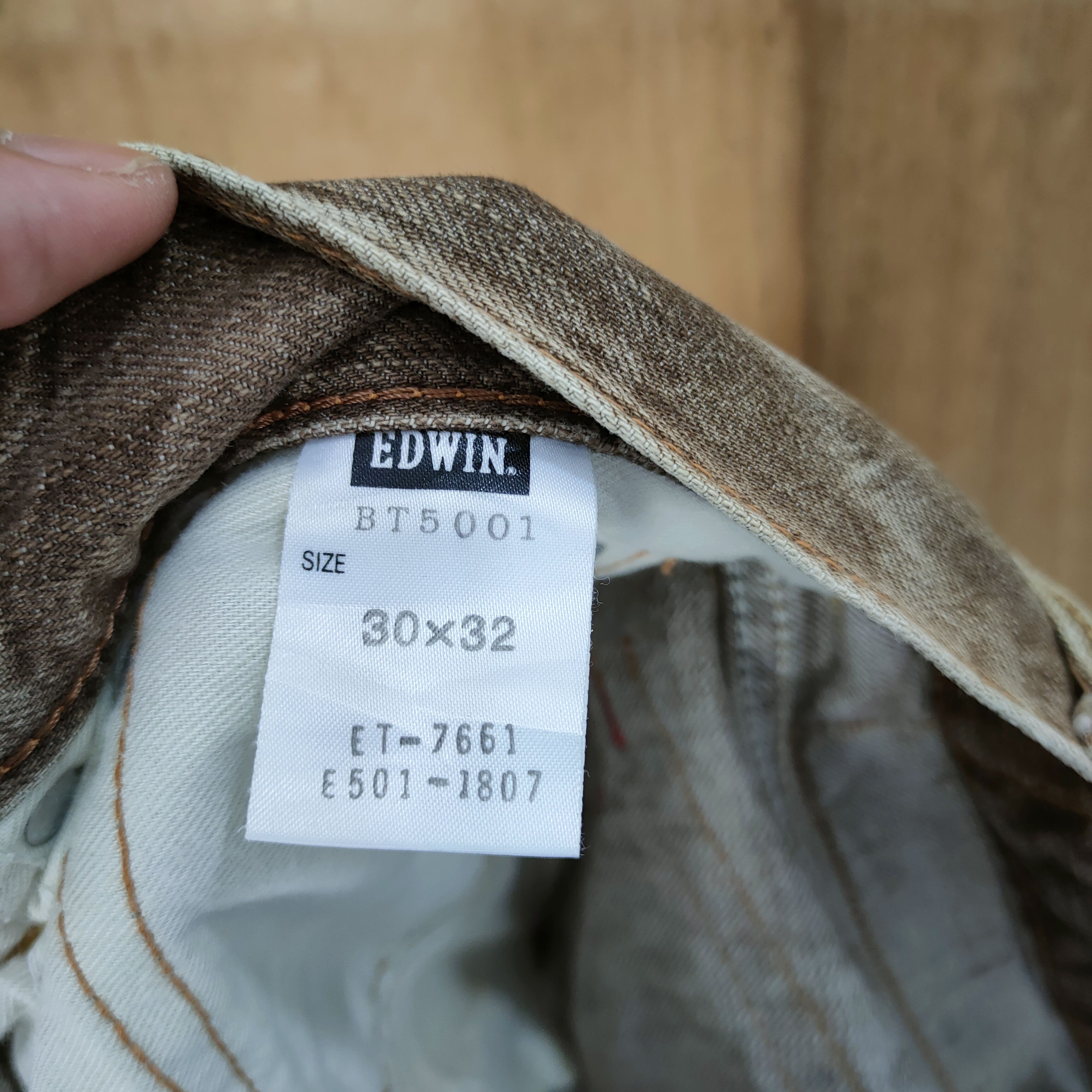 Edwin × Japanese Brand × Vintage VINTAGE EDWIN 503 FLARE BROWN DISTRESSED JEANS PANTS Size US 33 - 12 Thumbnail