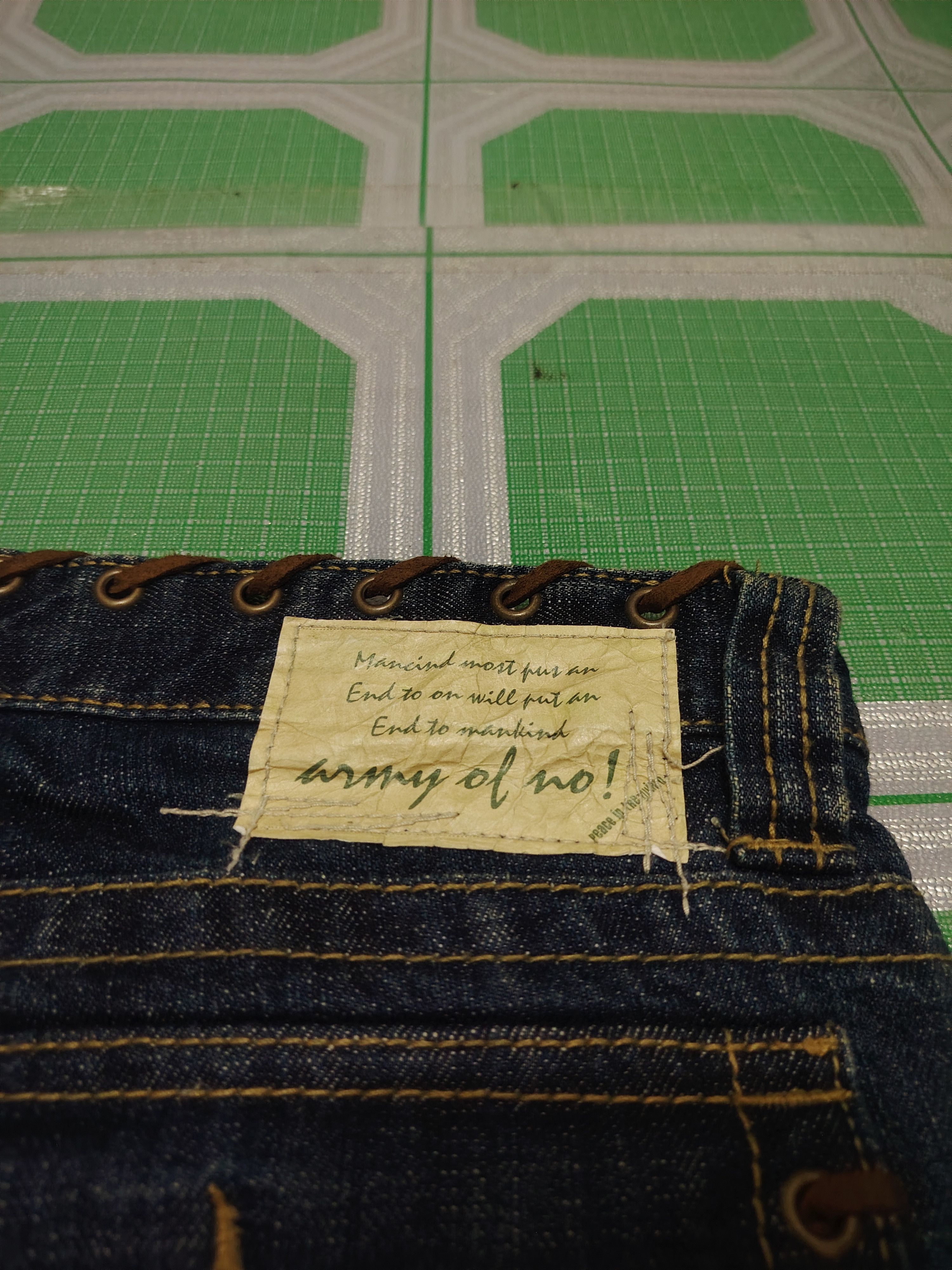 Who Decides War Japanese Army of no! Lace Waist & pocket Flared Jeans Size US 33 - 16 Thumbnail