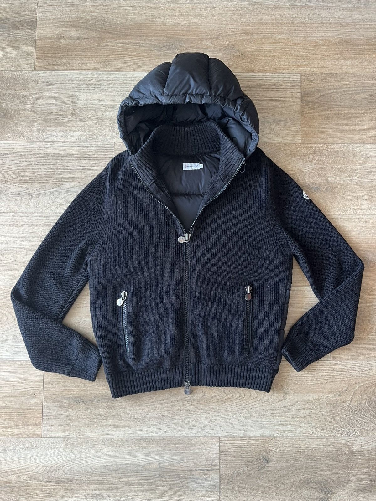 Moncler Moncler bi-material cardigan Size US L / EU 52-54 / 3 - 2 Thumbnail
