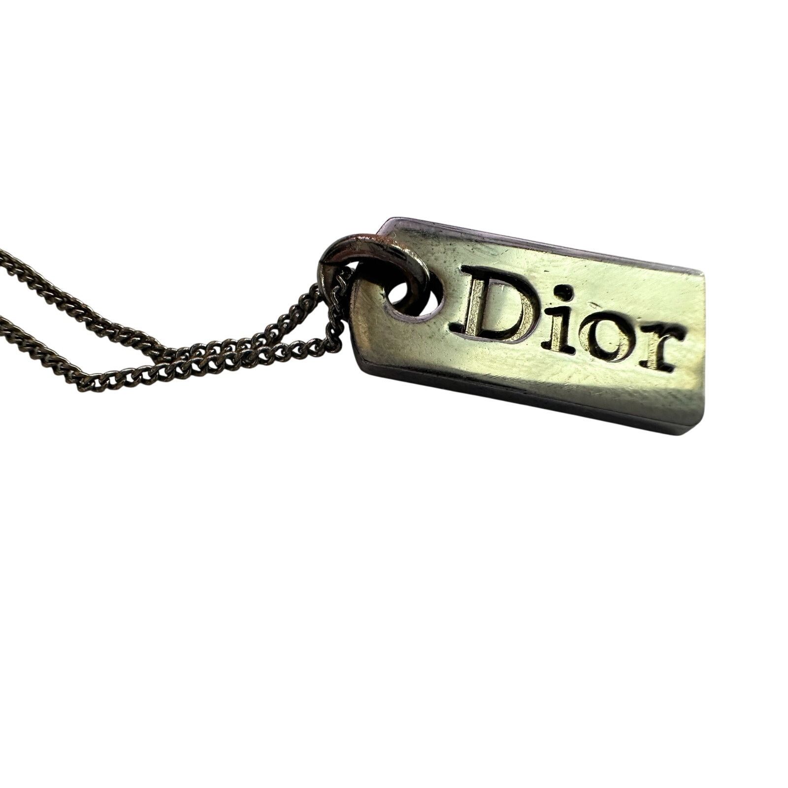 Dior Christian Dior Dog Tag Style Necklace - Gunmetal Size ONE SIZE - 15 Thumbnail