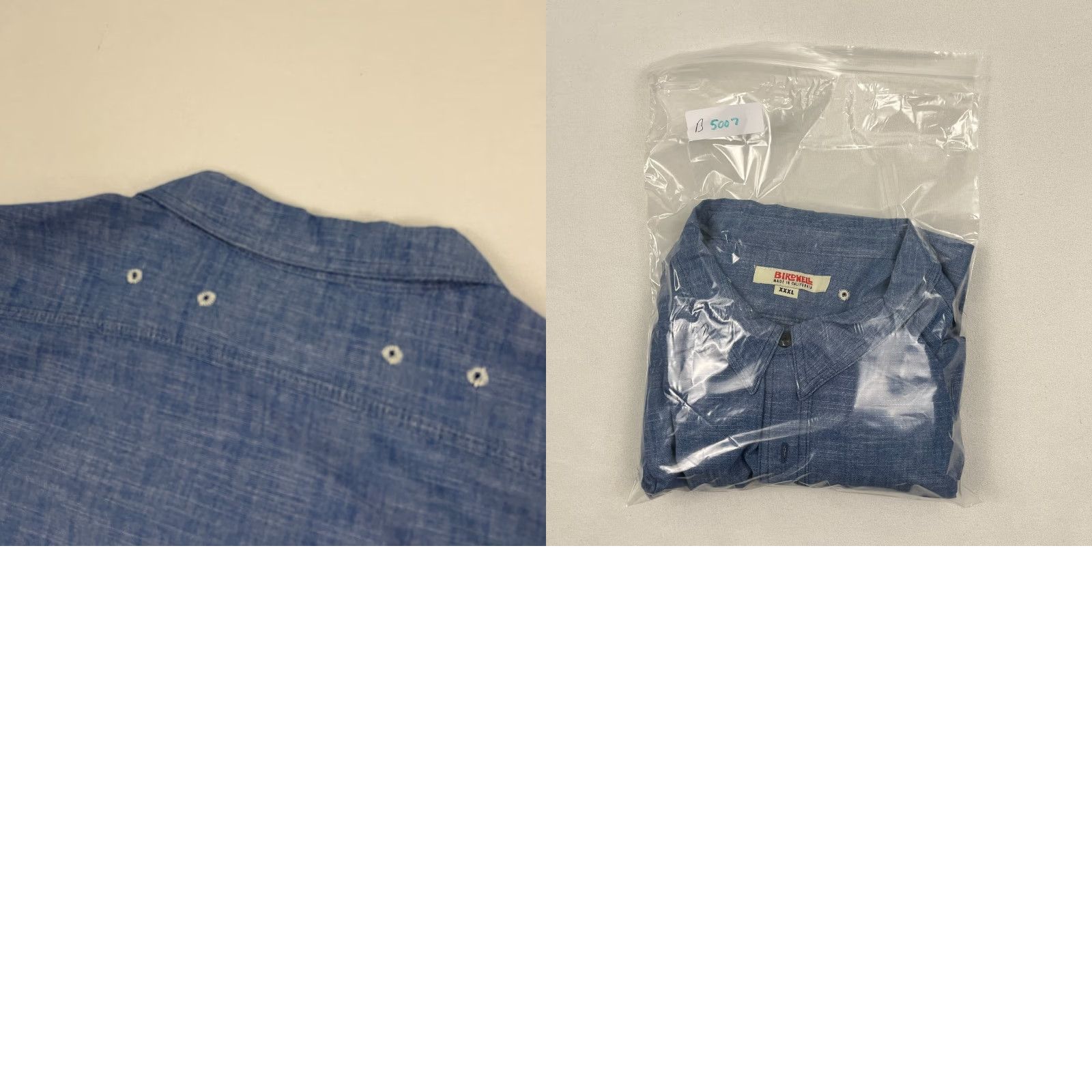 Vintage VINTAGE Birdwell Beach Britches Shirt Mens 3XL Blue Chambray Button-Up Work Vented Button Up Size US XXL / EU 58 / 5 - 9 Thumbnail