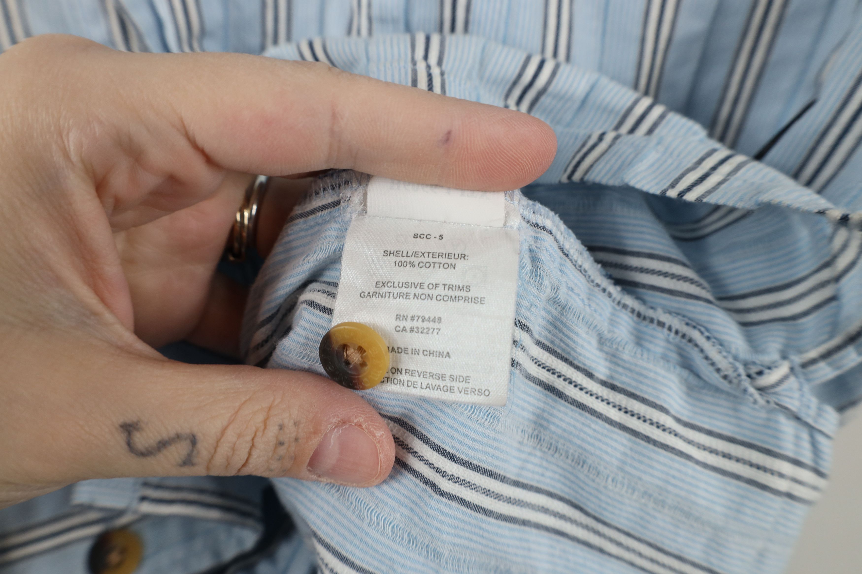 Marmot × Vintage Marmot Spell Out Striped Ribbed Short Sleeve Button Shirt Size US L / EU 52-54 / 3 - 12 Thumbnail