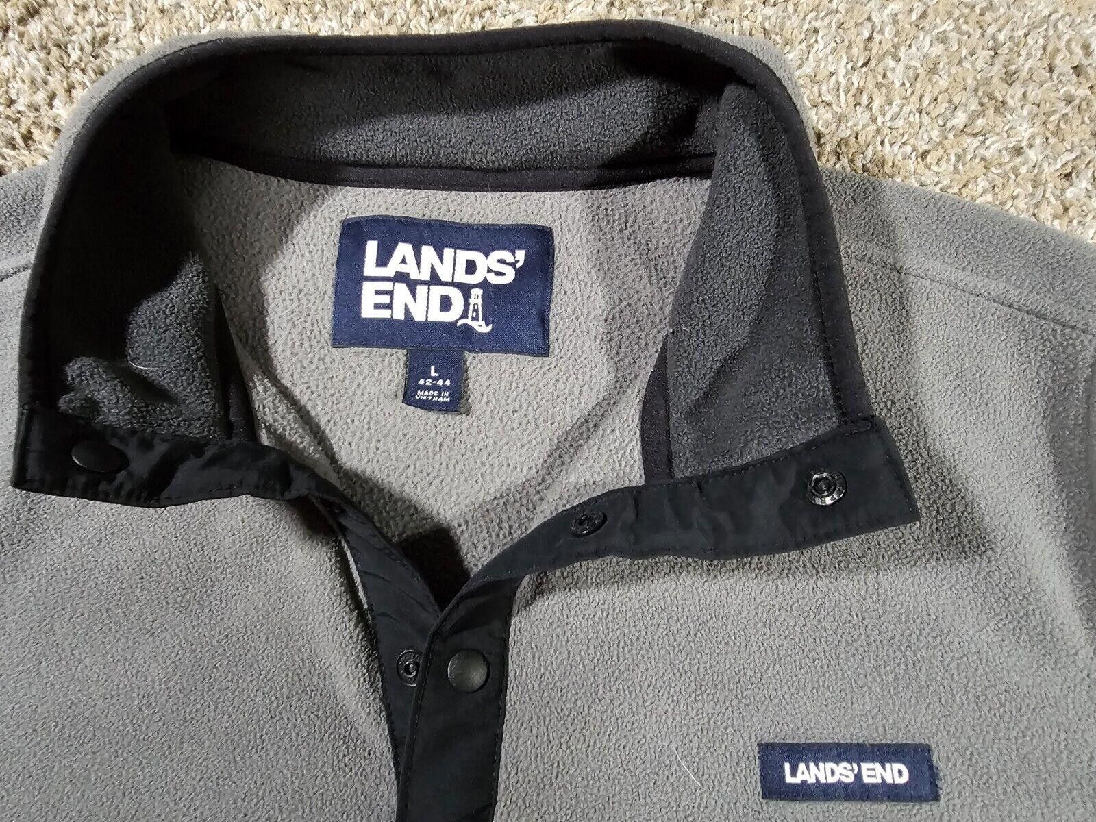 Lands' End LANDS END Fleece L 42-44 Heritage Sweatshirt 1/4 Snap Gray Size US 34 / EU 50 - 2 Thumbnail