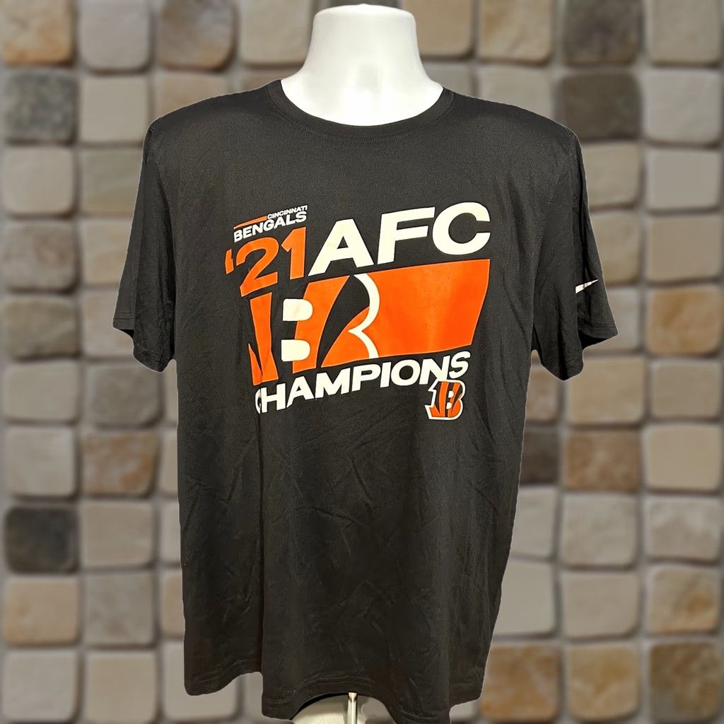 Nike VINTAGE Cincinnati Bengals 2021 AFL Champs Nike Shirt Men XL Black Short Sleeve NWT New Size US XL / EU 56 / 4 - 1 Thumbnail