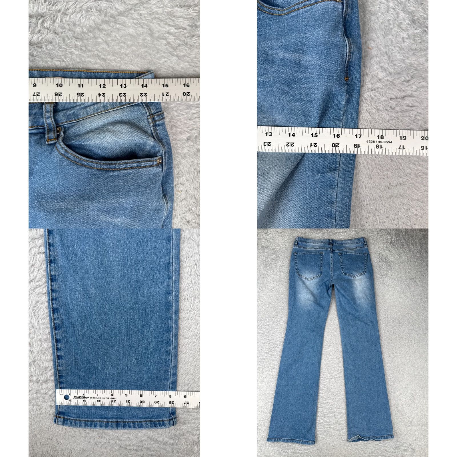 Vintage Angel Kiss Jeans Juniors 28x31 Blue Denim Bootcut Low Rise Cotton Blend Women's Jeans 5-Pocket Ø Size 30" / US 8 / IT 44 - 9 Thumbnail