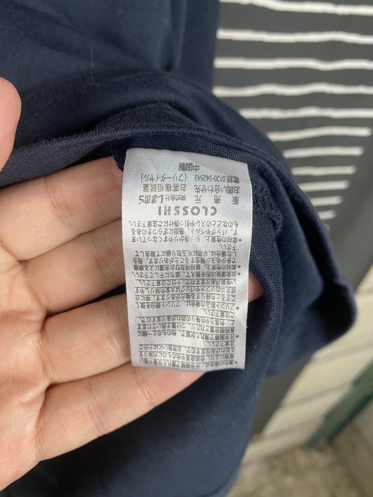 Japanese Brand CLOSSHI Navy Mock Neck "Cotton from USA+" Long Sleeve Tee Size US L / EU 52-54 / 3 - 7 Thumbnail