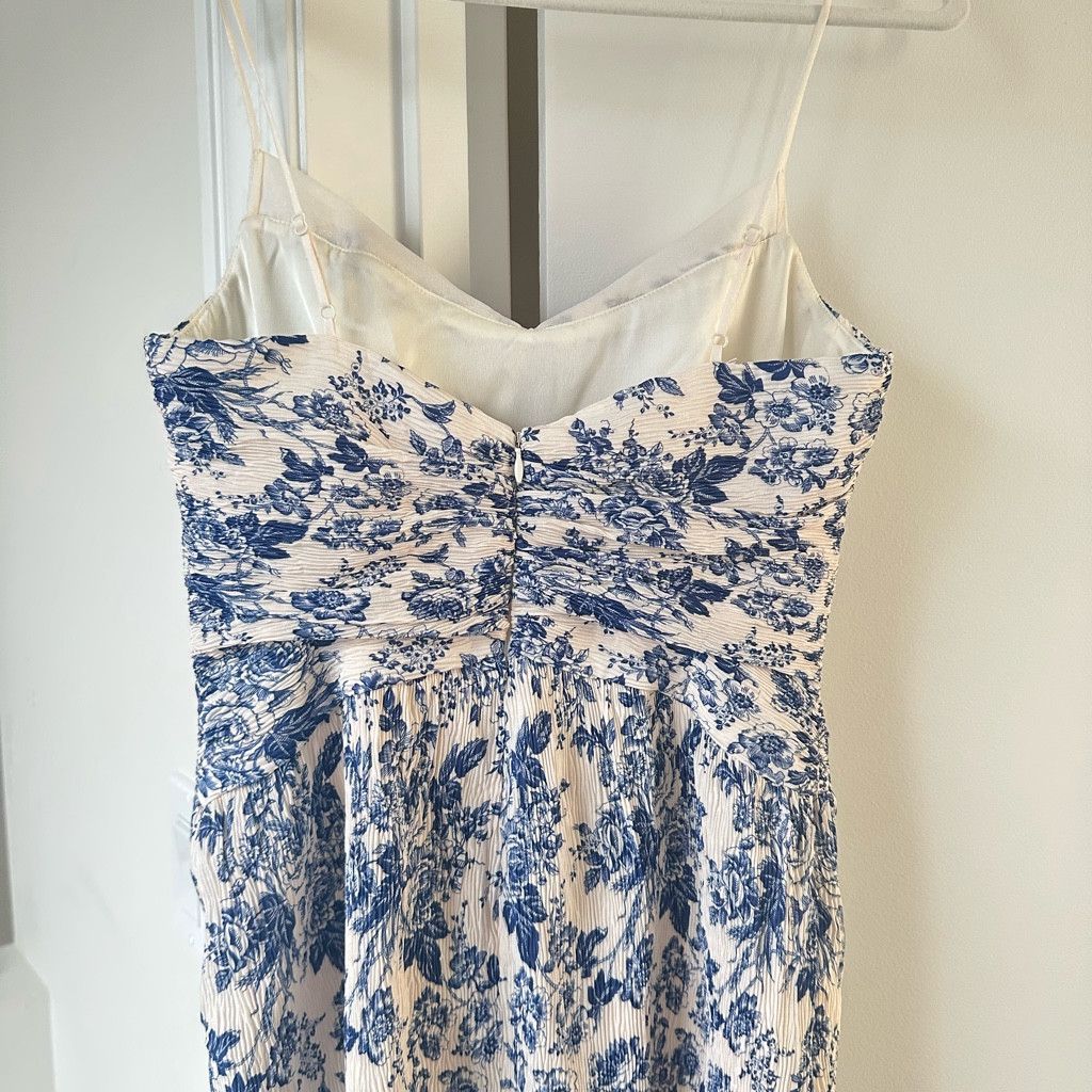 Zara Blue Porcelain Floral Slip Dress size S Size S / US 4 / IT 40 - 11 Thumbnail