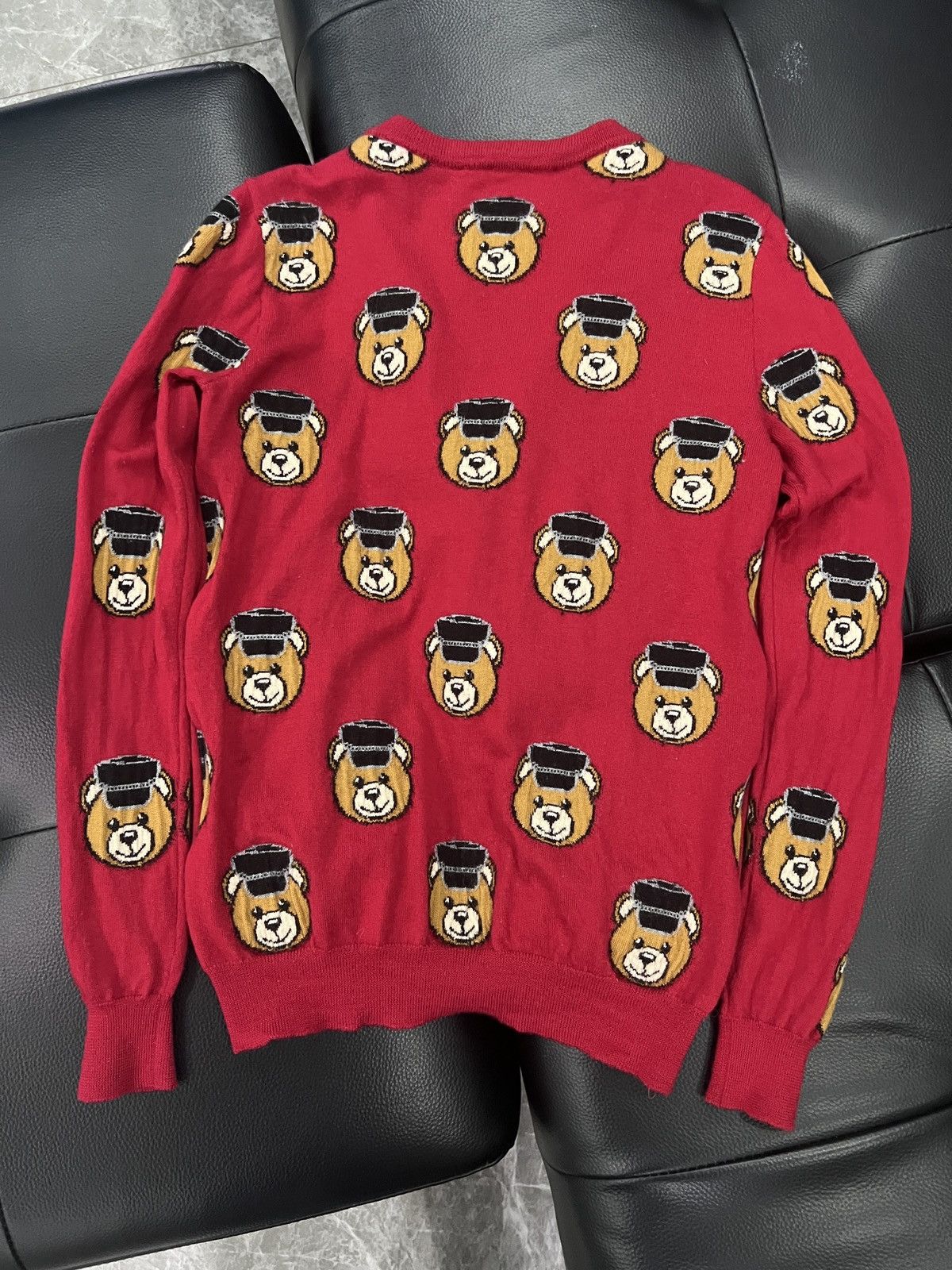 Moschino Moschino by Jeremy Scott Teddy Bear Graphic Knit Cardigan Size US XS / EU 42 / 0 - 2 Thumbnail