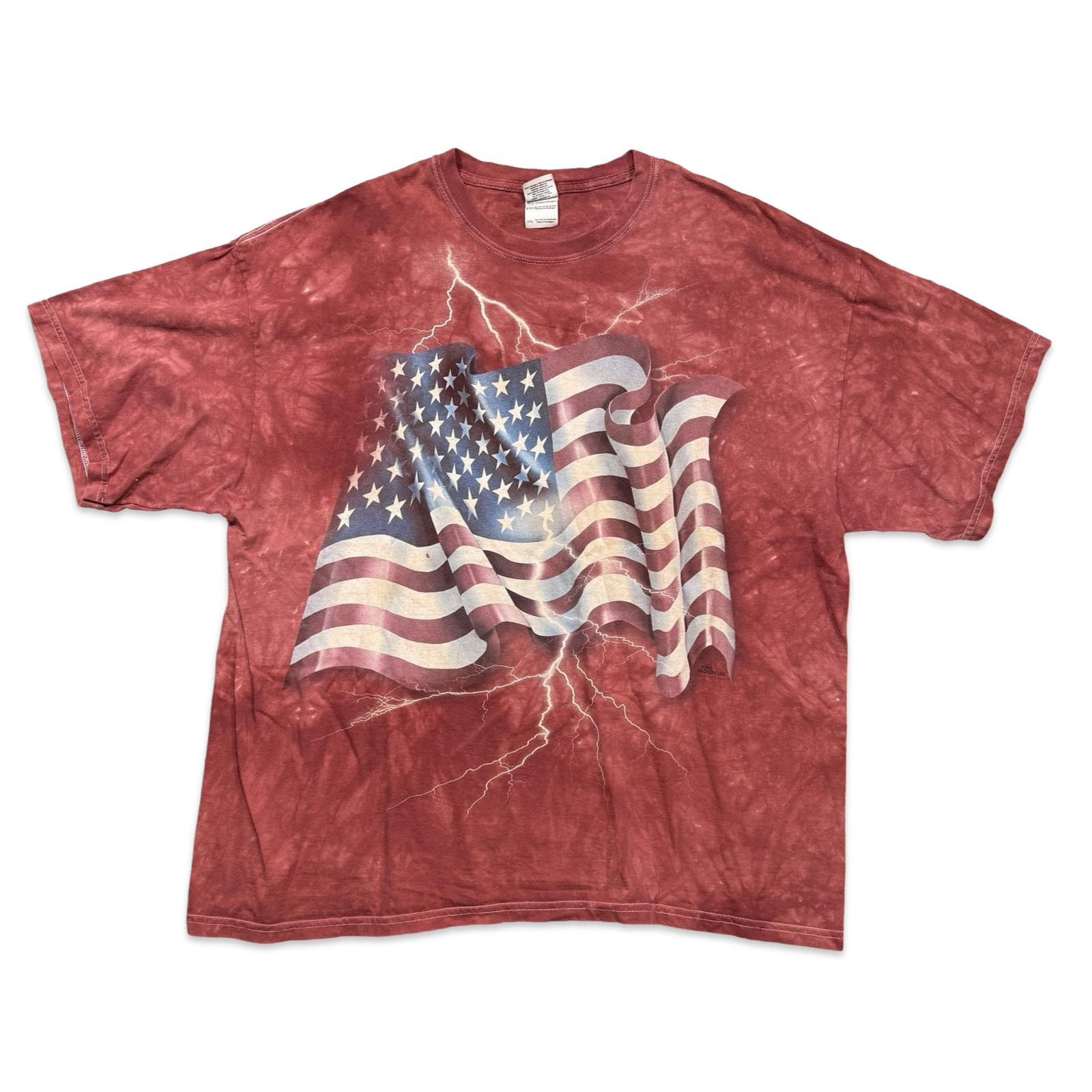 The Mountain The Mountain Lightning American Flag Y2K Graphic T-Shirt Size US XXL / EU 58 / 5 - 1 Thumbnail