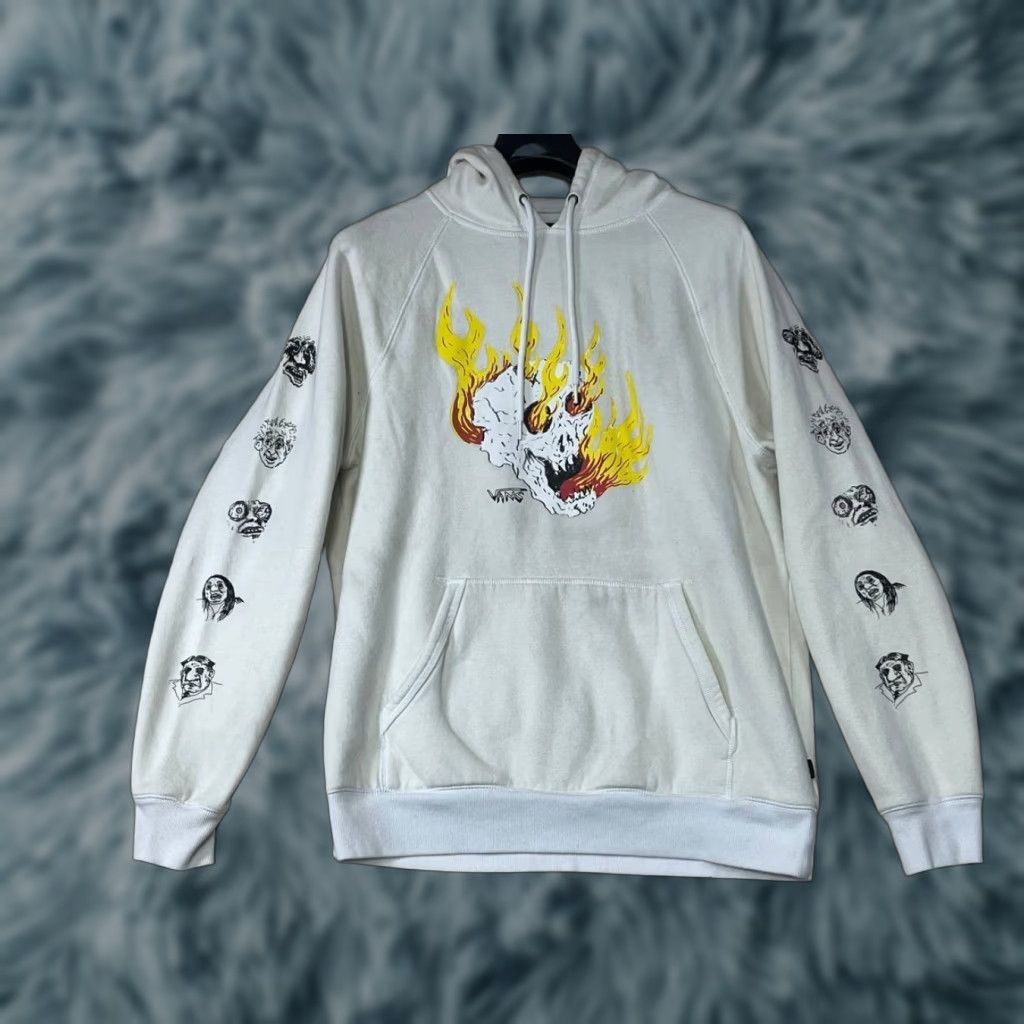 Vans VANS Hoodie Graphic Print Skull White XL Unisex Adults Pullover Hooded Pocket See All Pics Size US XL / EU 56 / 4 - 1 Thumbnail
