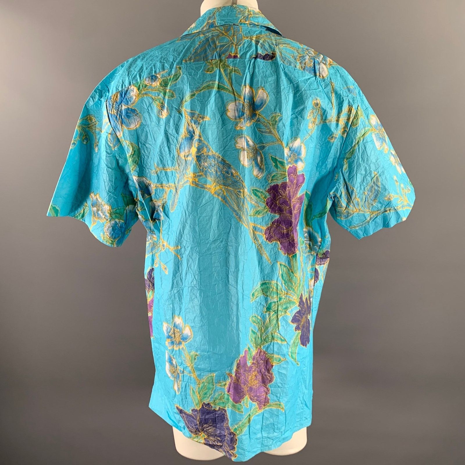 Gucci GUCCI S Blue Floral Oversized Camp Short Sleeve Shirt Size US S / EU 44-46 / 1 - 4 Thumbnail