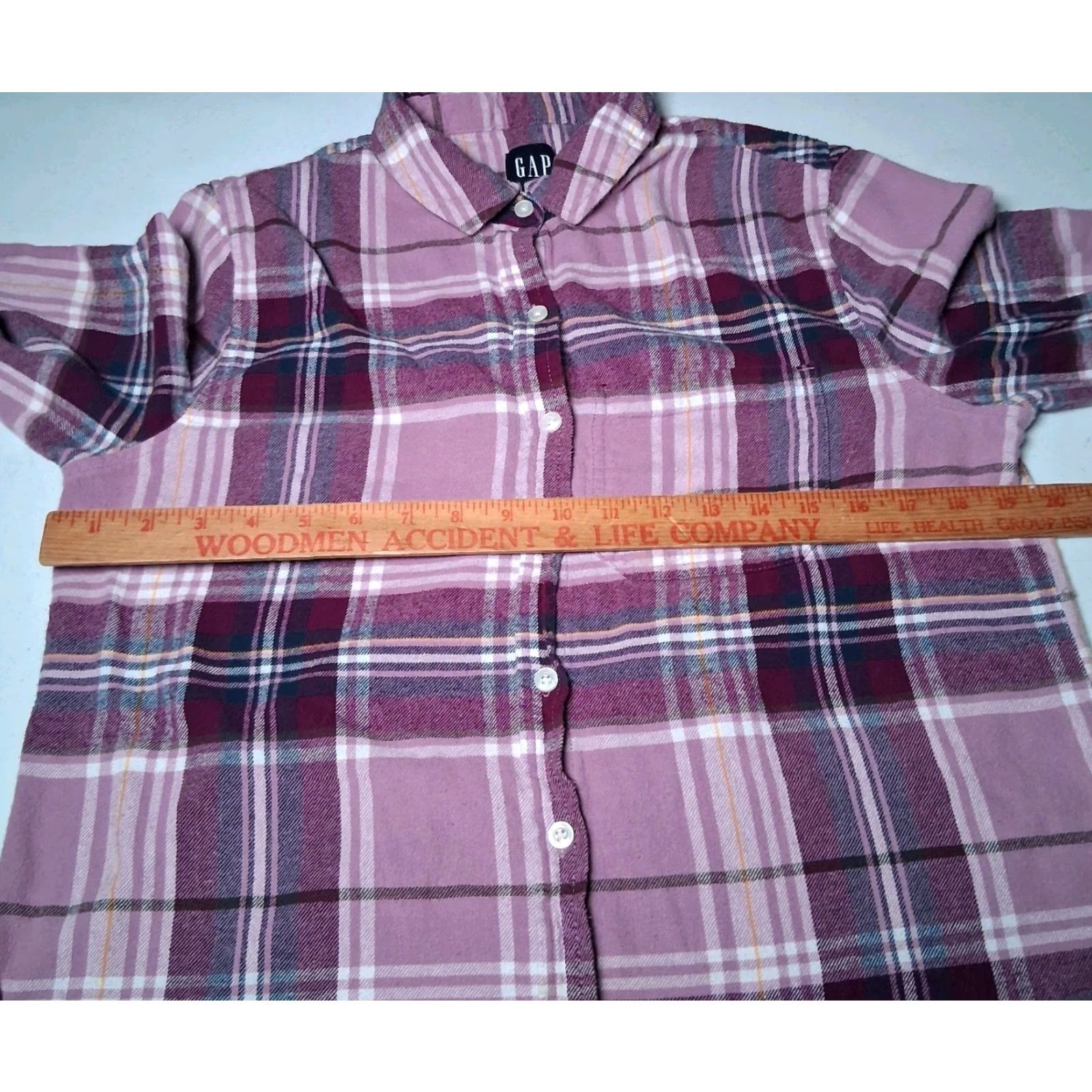 Gap **Gap Women's Medium Purple Plaid Flannel Collared Button-Up Shirt** User: Gap Women's Medium Purple Plaid Collared Button-Up Flannel Shirt ** Size M / US 6-8 / IT 42-44 - 4 Thumbnail