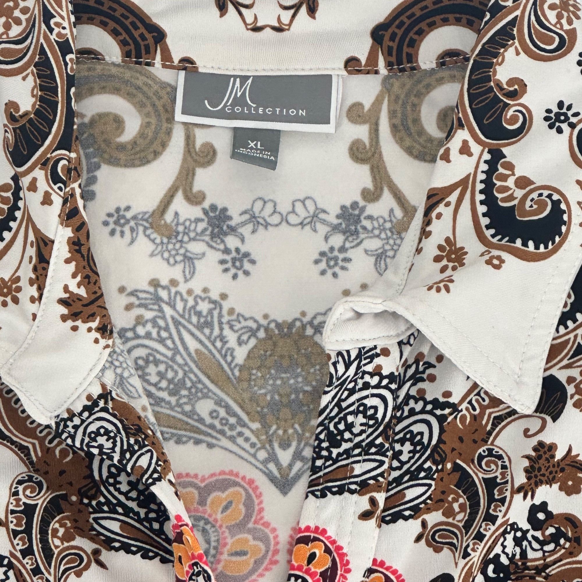 JM Collection JM Collection Paisley Medallion Boho Blouse - XL Size XL / US 12-14 / IT 48-50 - 7 Thumbnail